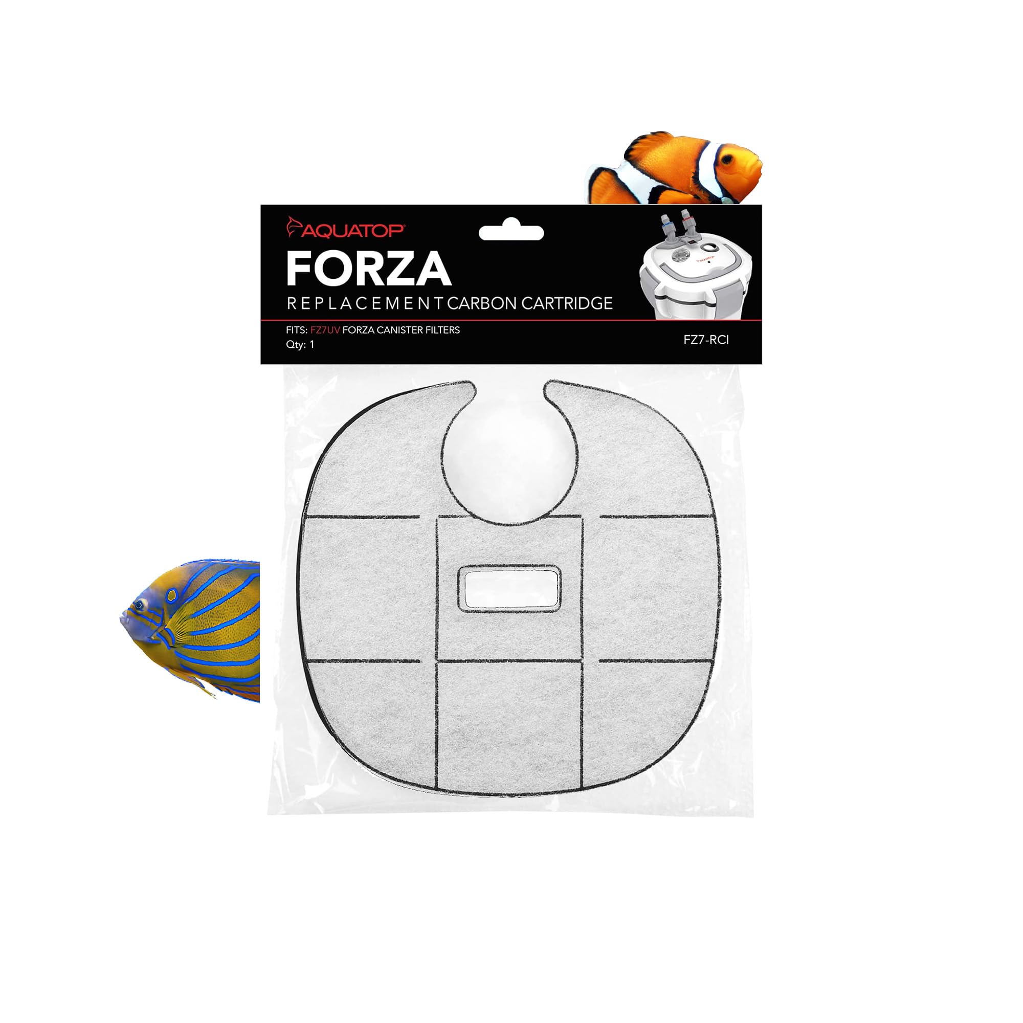 Aquatop Replacement Carbon Cartridges - Fits Forza FZ7 Canister Filters - Aquarium Filter Refills for Dirt & Waste - Crystal Cle