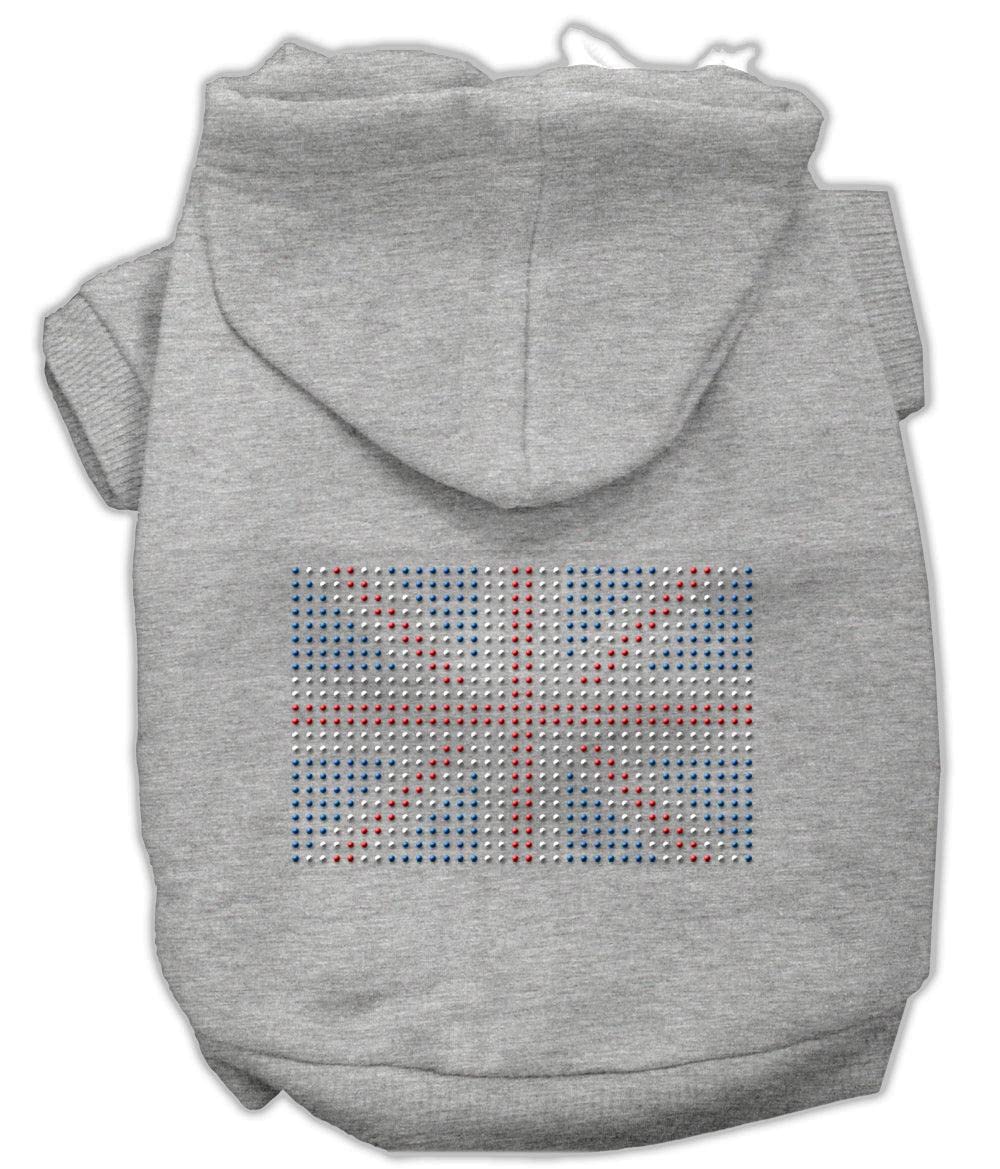 Pet, Dog & Cat Hoodie Rhinestone, &quot;British Flag&quot; Red 3XL (25-35 lbs.)