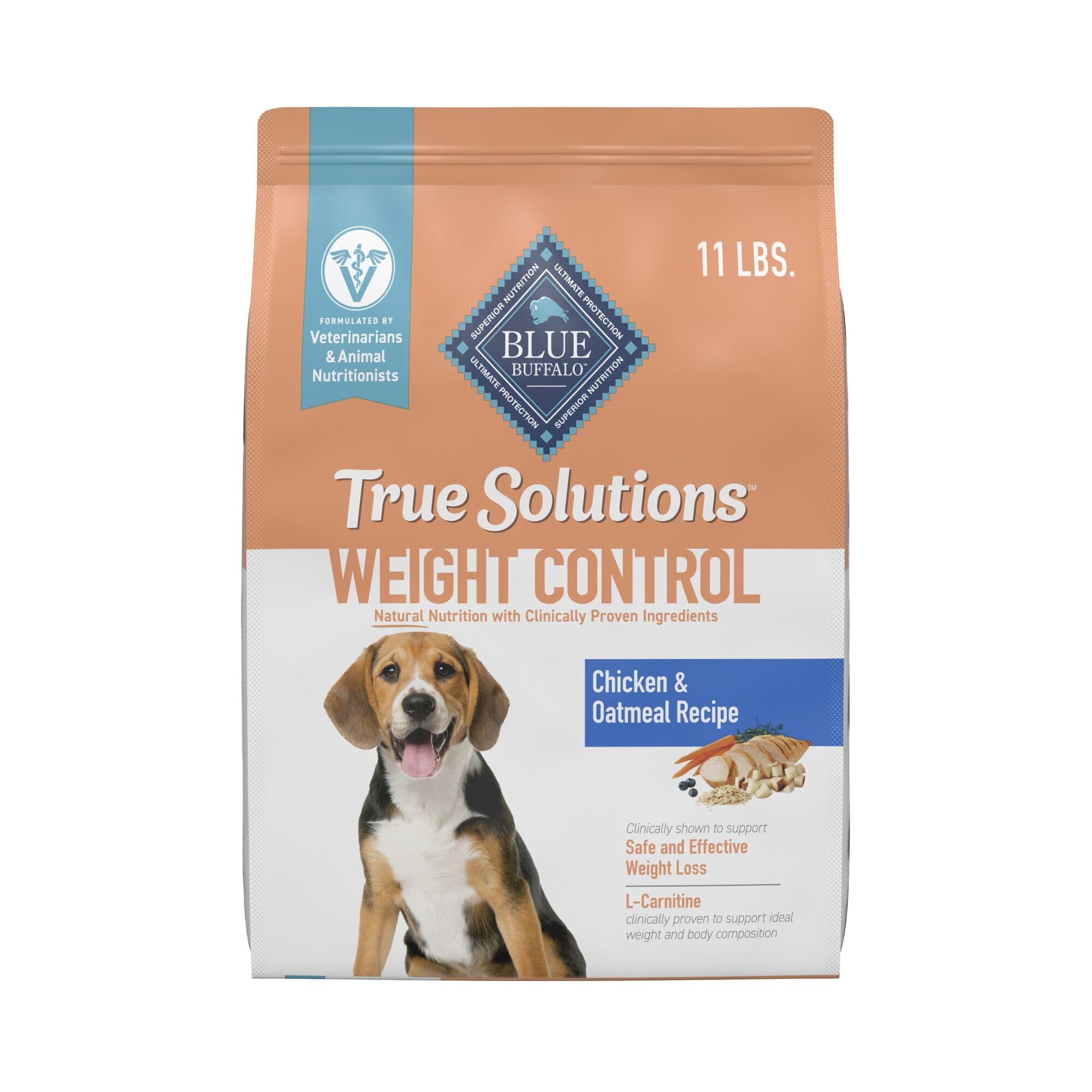 Blue Buffalo True Solutions Weight Control Natural Dry Dog Food for Adult Dogs, Chicken, 11-lb. Bag