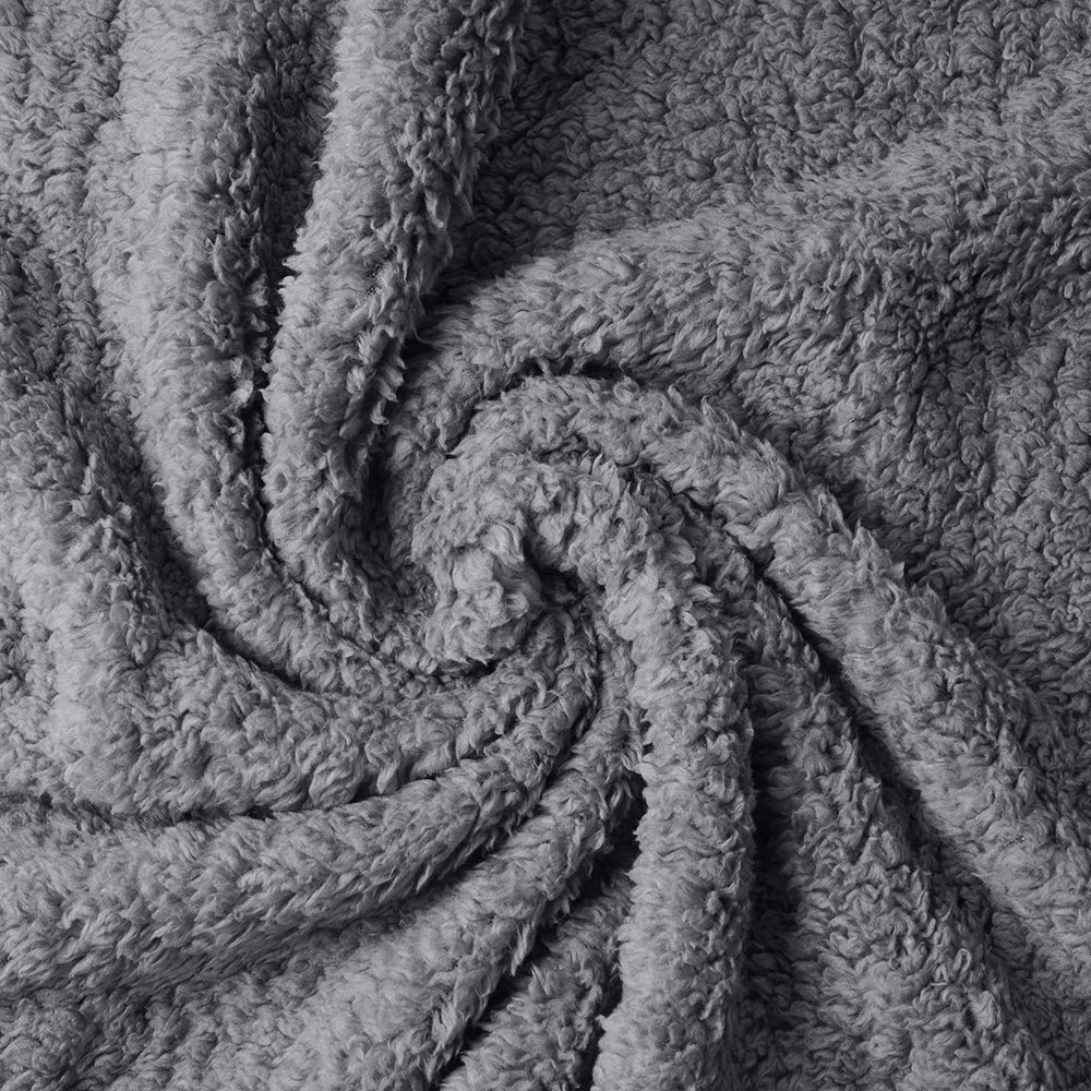 Premium Fleece Dog Blanket Soft Pet Sherpa Calming Blankets Throw For Dog Puppy Cat, Grey Medium (31X41)