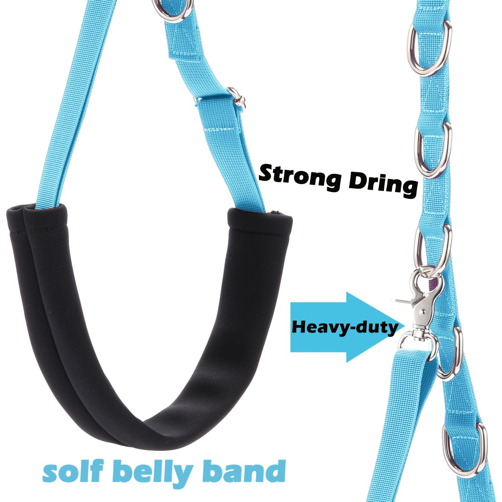 Dog Grooming Belly Straps Sky Blue Pet Grooming Supplies 3 Sets Professional Dogs Belly Band Pet Dogs Groomer Extension Strap Ta