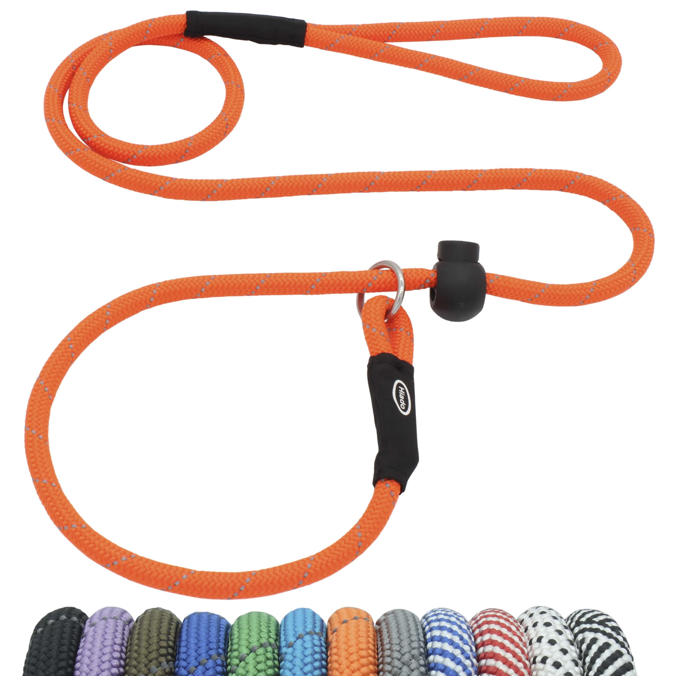 Hiado Slip Lead Dog Leash Reflective With Stopper Loop Rope Training No Pull For Small Medium Large Dogs 7Ft Orange