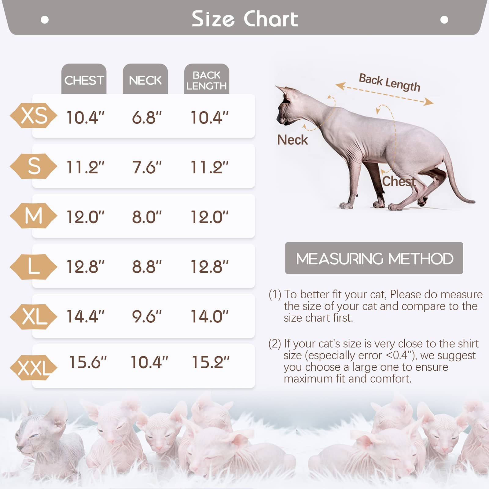 Dentrun Sphynx Hairless Cats Shirt Pullover Kitten T-Shirts, Breathable Cat Wear Turtleneck Sweater Adorable Cat'S Clothes Vest