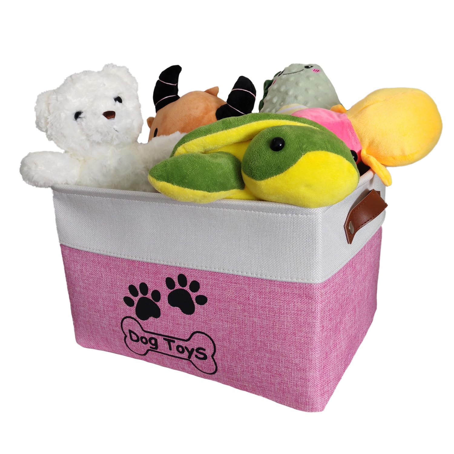 CPAKOWLGOO Large Collapsible Dog Toy Box Keeping Rectangle Bin for Pet Toys,Accessories