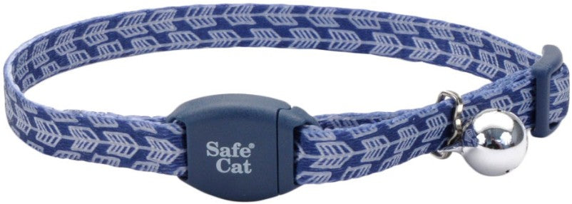 Coastal Pet - Safe Cat Fashion Breakaway Cat Collar With Magnetic Buckle And Bell - Grey Silver Arrow Print - 3/8' X 8'-12'