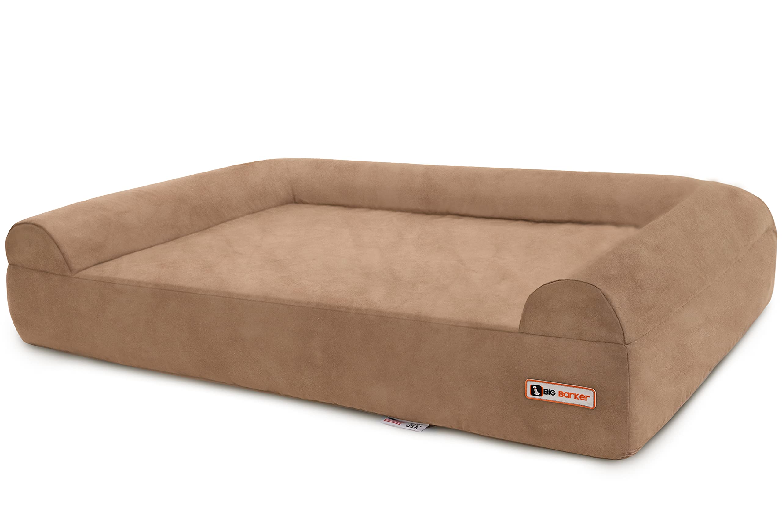 Barker Beds Giant Dog Sofa Bed (Giant, Burgundy) - 7'' Thick Soft & Comfortable Orthopedic Cushion - Durable Xxl Large Dog Bed -