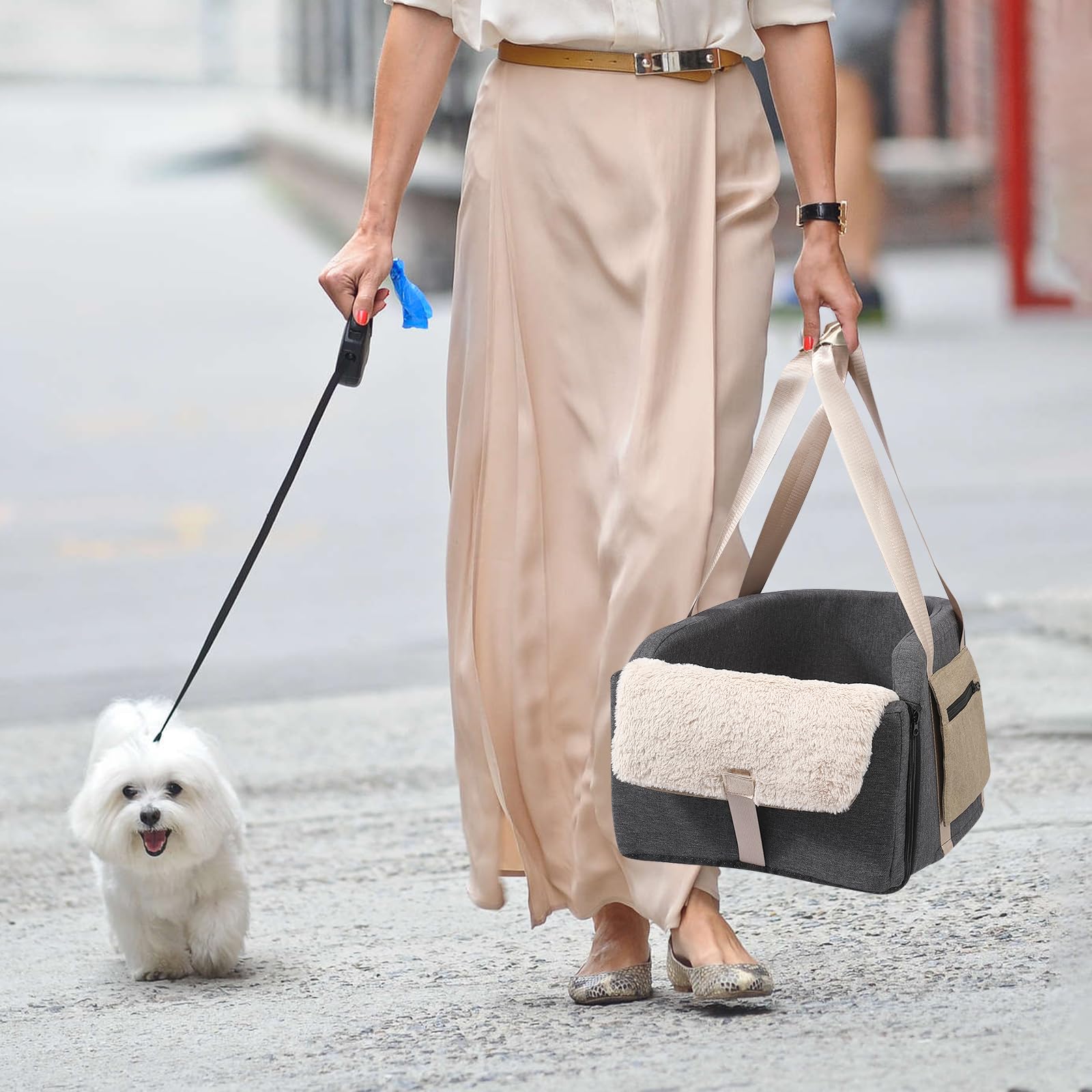 Cathpetic Large Console Dog Car Seat - Truck Dog Booster Seats For Big Console Vehicles Large Space For Dog Up To 18Lbs, Pretty