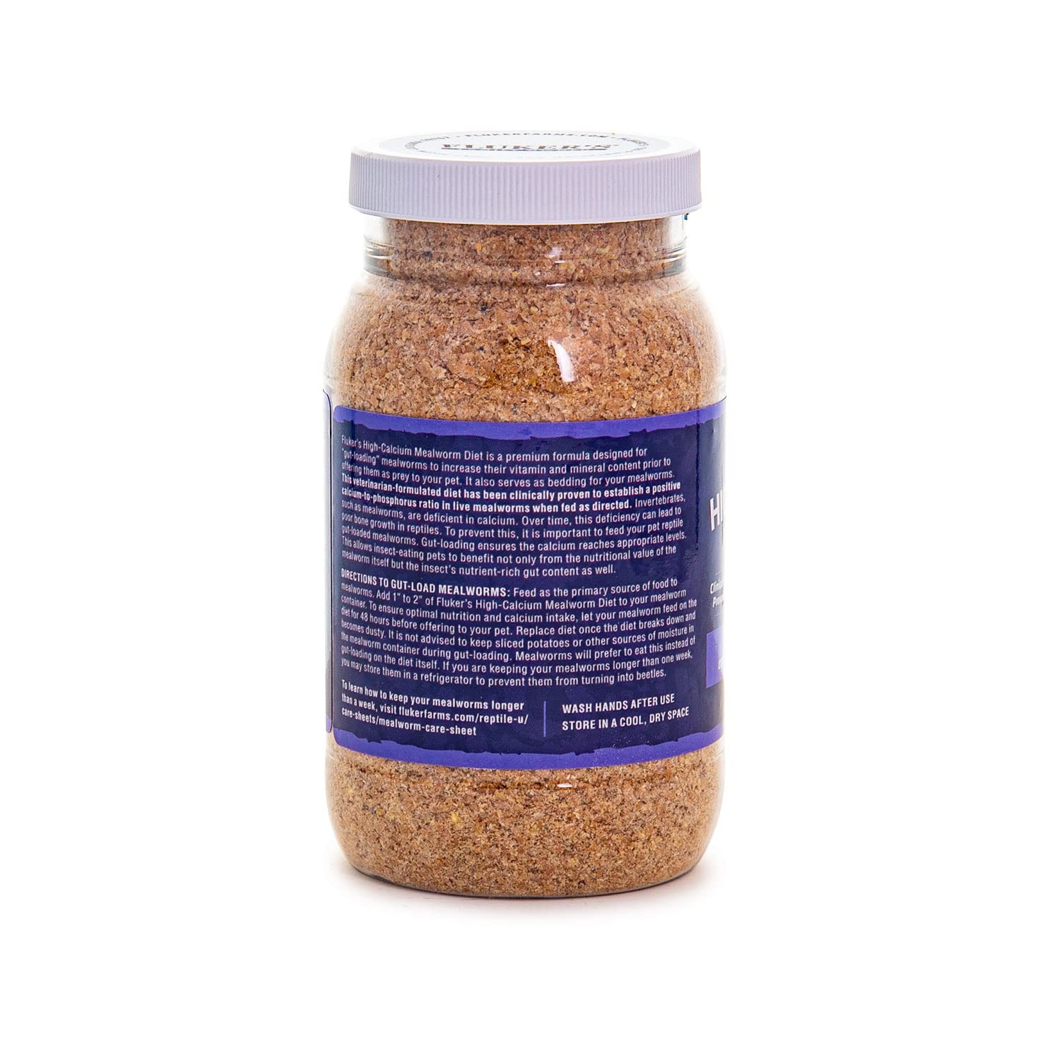 Flukers High Calcium Mealworm Diet - Can Be Used as a Gut-Loading Food or Bedding, 6oz