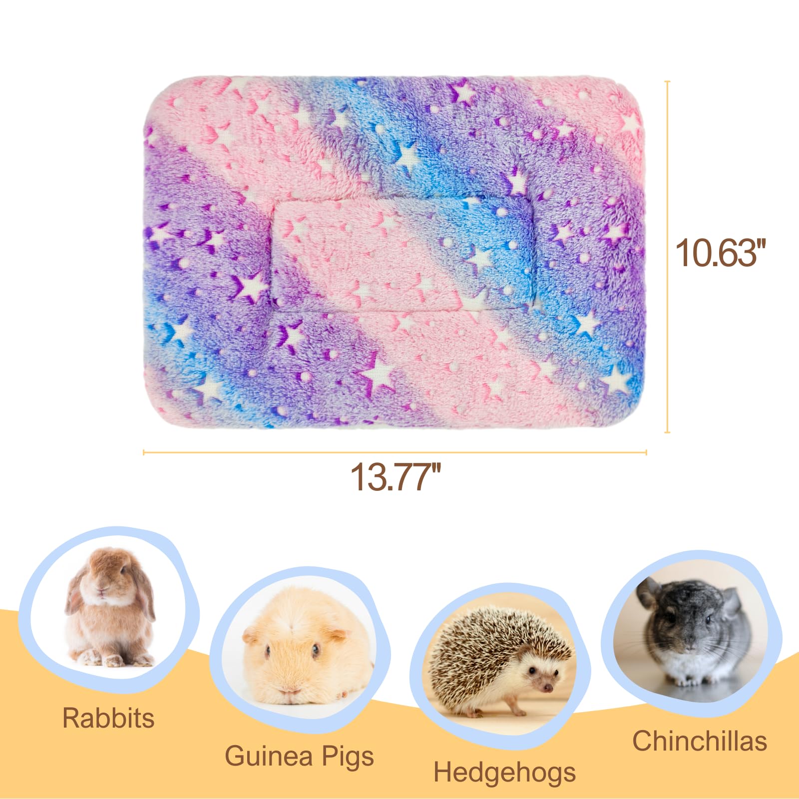 Tierecare 5Pcs Guinea Pig Bed Soft Rabbit Bedding Cage Liner Warm Bunny Mats Pee Pads Fleece Blanket Plush Hamster Sleep Beds Fe