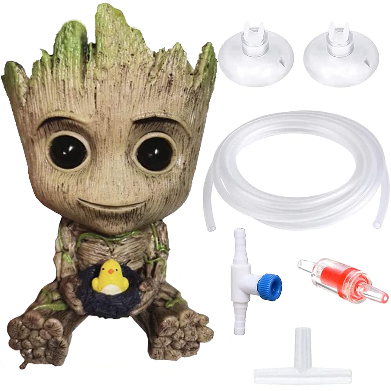 Teemo Aquarium Groot Air Bubbler Decorations, Air Bubbler Decorations For Fish Tank.(Large Size 3.75'X5.7'X3.5')