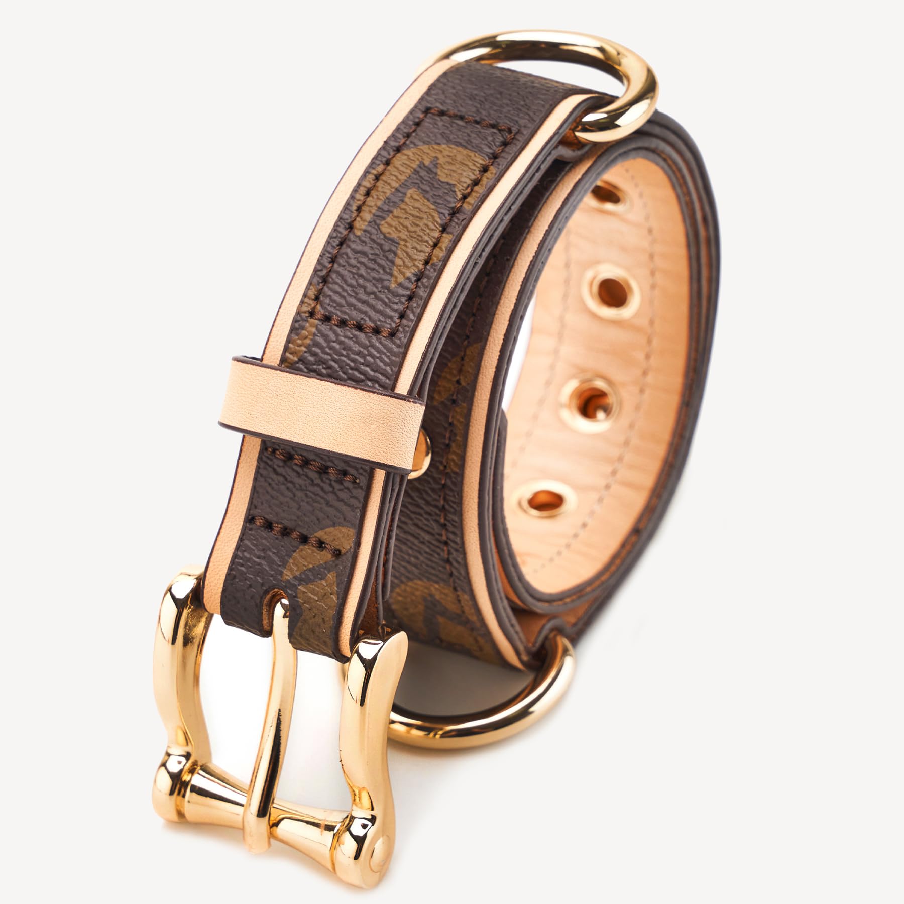 Blu&Ben Leather Dog Collars Classic Soft Padded Leather Stylish Breathable Collar For Small Medium Large Dogs