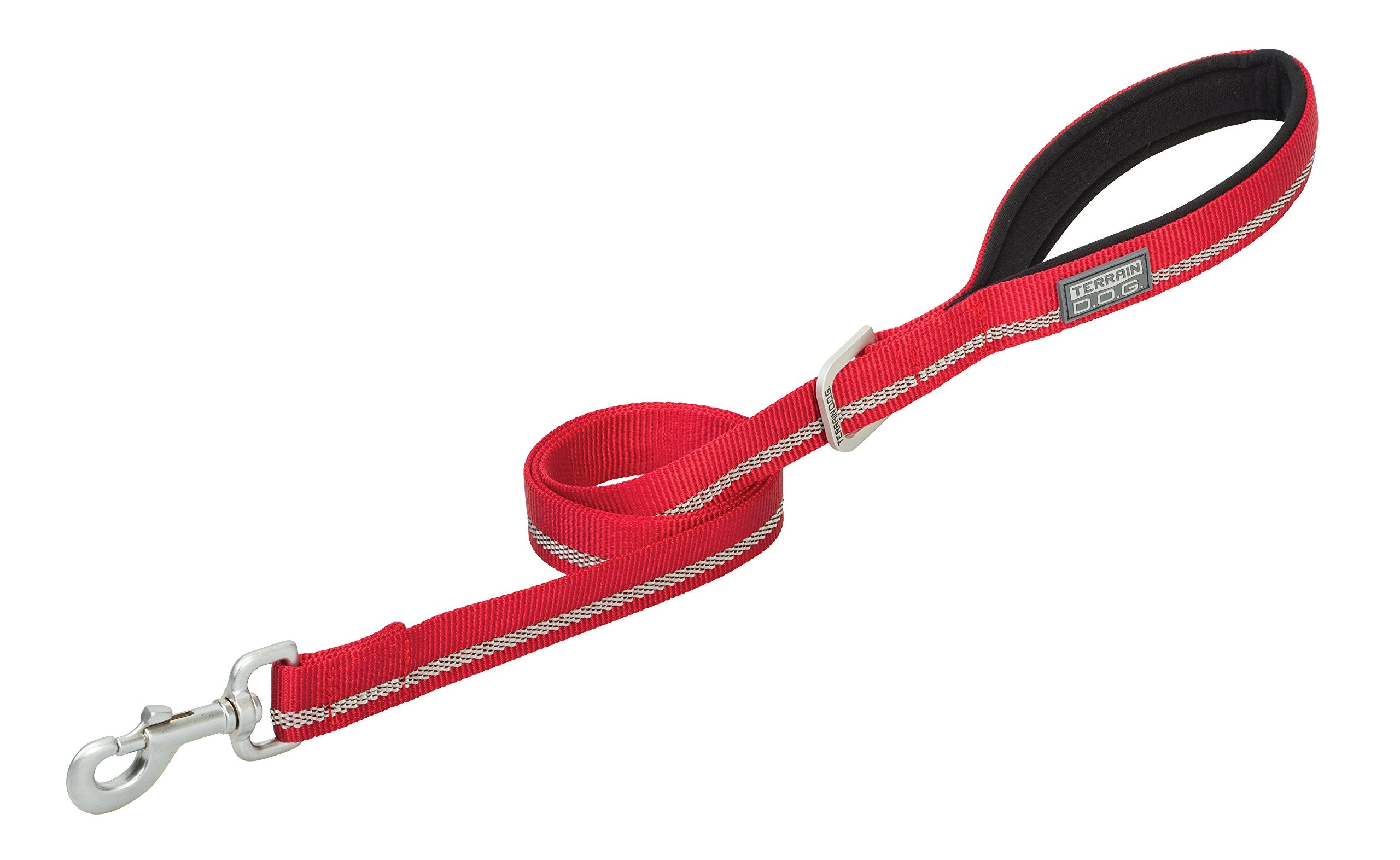 Terrain D.O.G. Reflective Neoprene Lined Dog Leash, Red, 4-Feet L X 3/4-Inch W