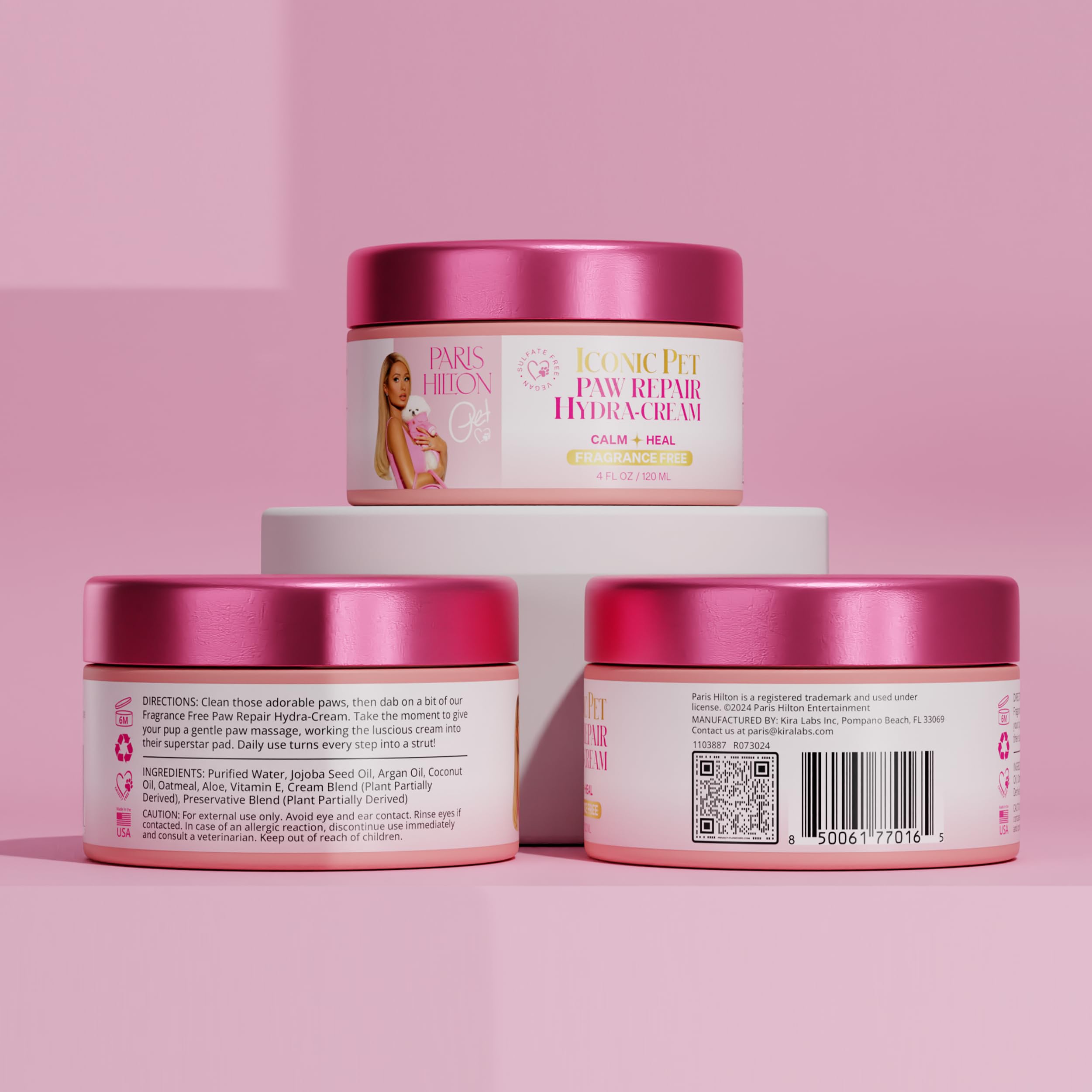 Paris Hilton Paw Repair Cream - Sulfate-Free & Fragrance-Free, 120Ml | Hypoallergenic, Nourishing Dog Cream For Soft, Healthy Pa