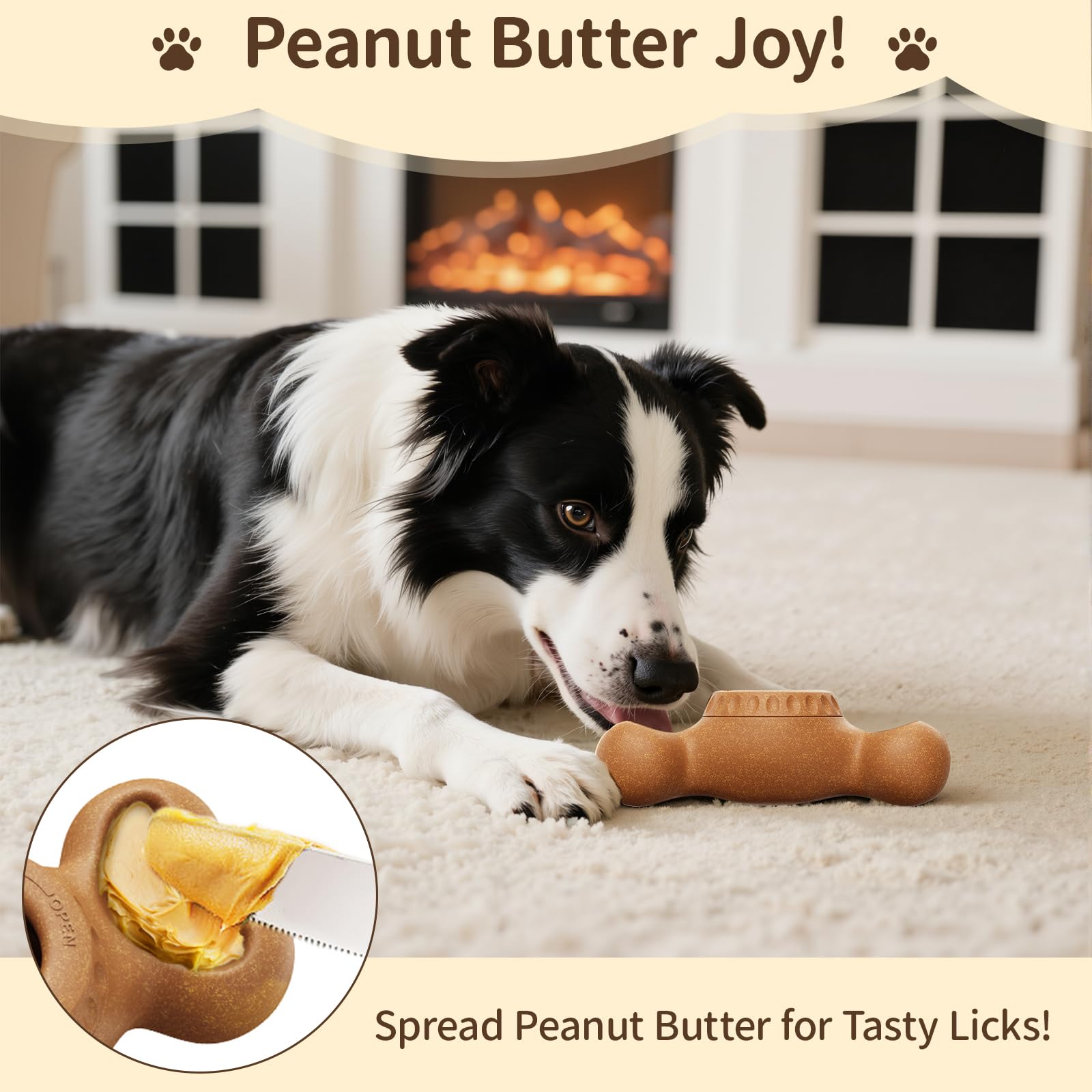 PETSWEET 3-in-1 Enrichment Chew Toy for Aggressive Chewers, Interactive Toy Keep Them Busy, Frozen Dog Treat Toy with Peanut But