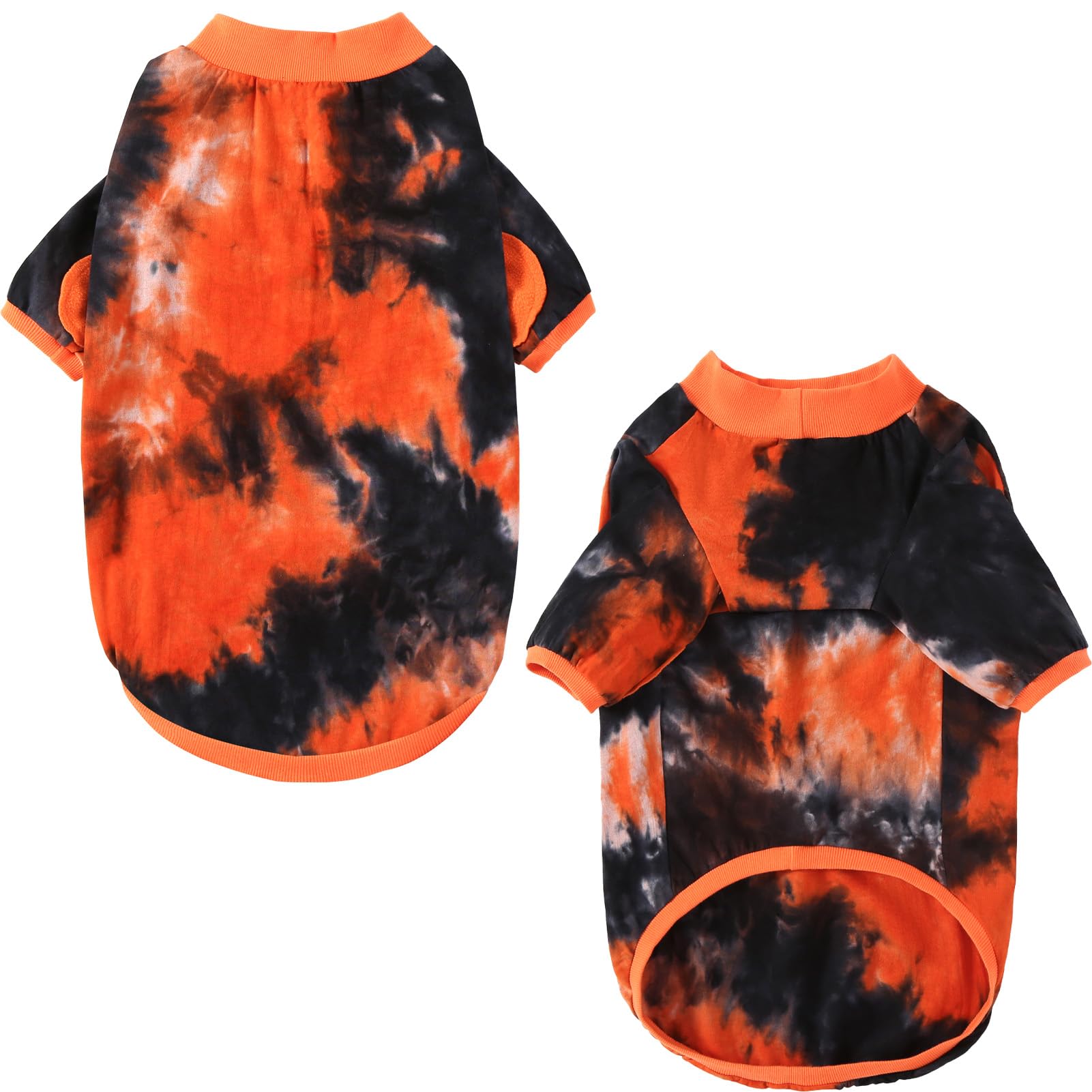 Pripre Dog Cotton Colorful Black Orange T-Shirts Soft And Stretchy Dog Shirt Pajamas Pets Clothes For Large Dogs(Large Black)