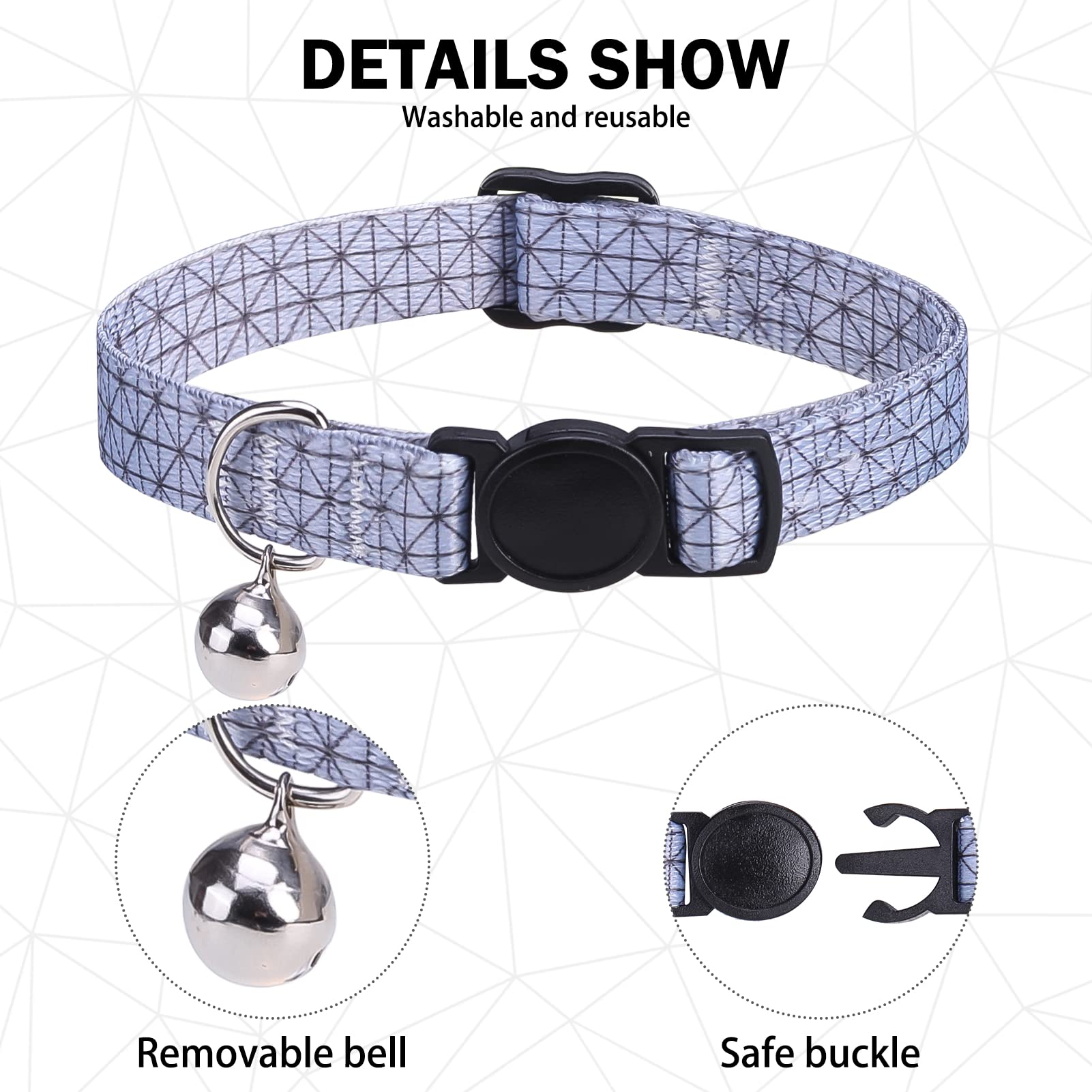 Dillybud Breakaway Cat Collar With Bell & Cute Pendant, 2 Pack Kitten Collars With Safety Buckle For Girl Boy Male Female Cats,