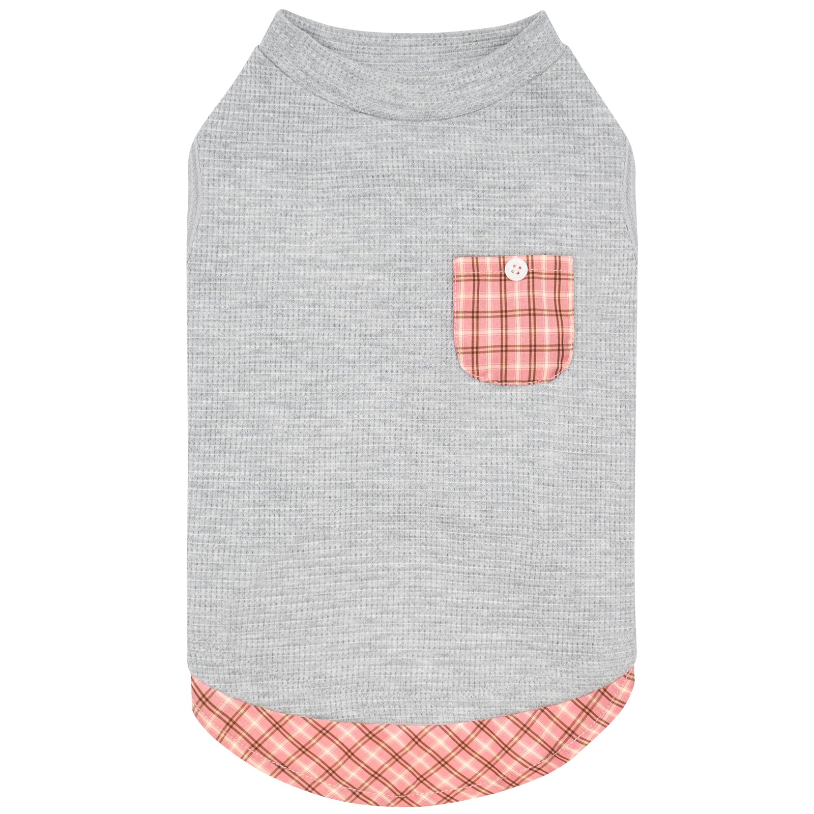 Kyeese Waffle Dog Shirts For Small Dogs Soft Stretchy T-Shirts Lightweight Puppy Tank Top Sleeveless Pet Vest With Cute Pocket A