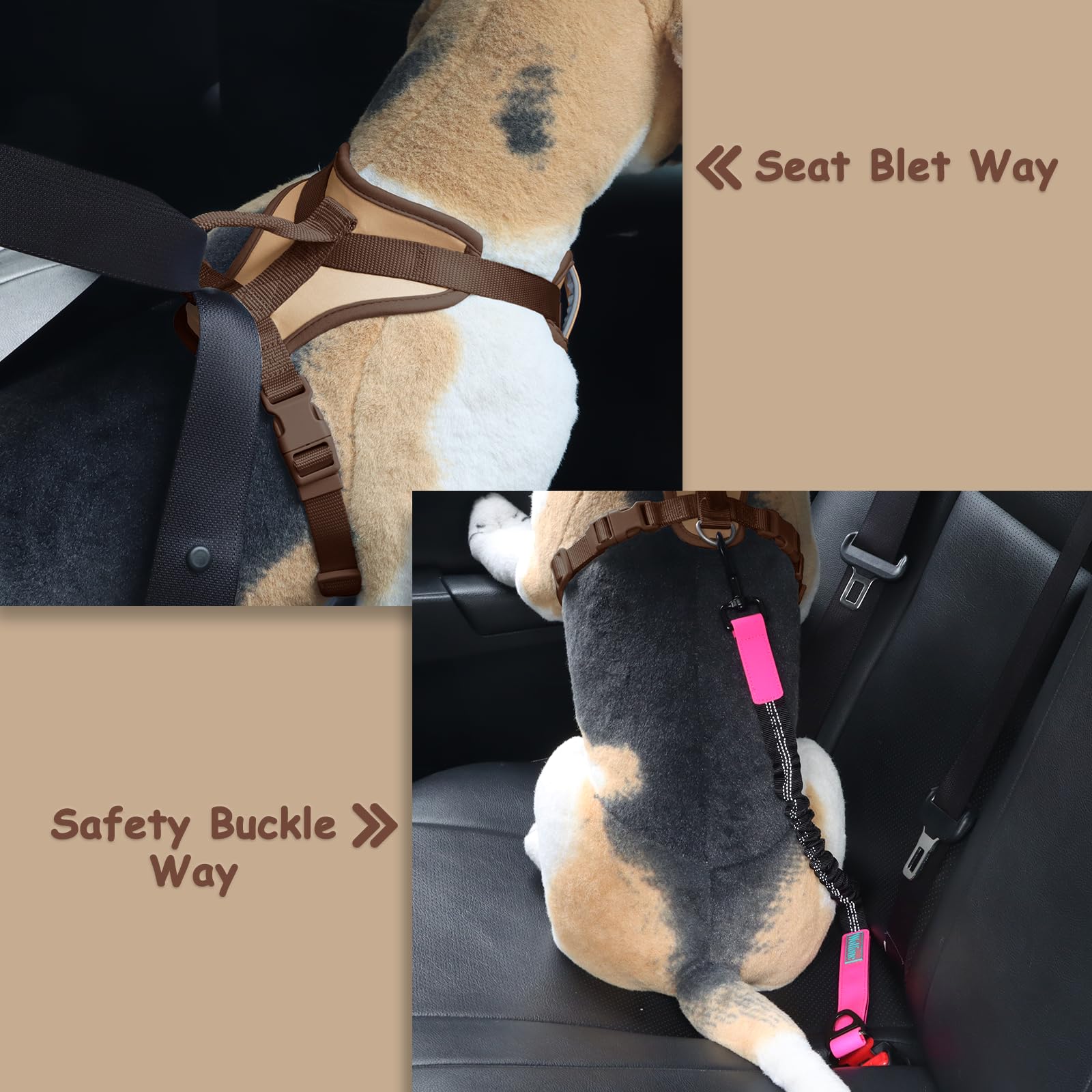 Wolfone No Pull Dog Harness Adjustable Soft Padded Pet Vest With Control Handle Adorable Daily Harness For Dogs(Cookie Chocolate