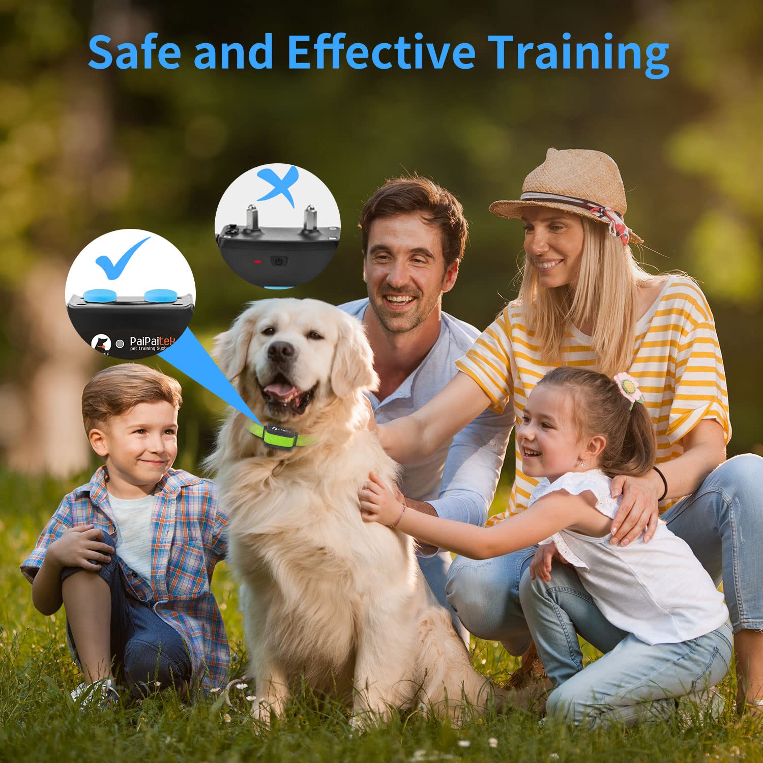 PaiPaitek Automatic Bark Collar with Remote for Large Dog, Up to 3300ft Range Bark and Training Collar Combo, 100% Waterproof Do