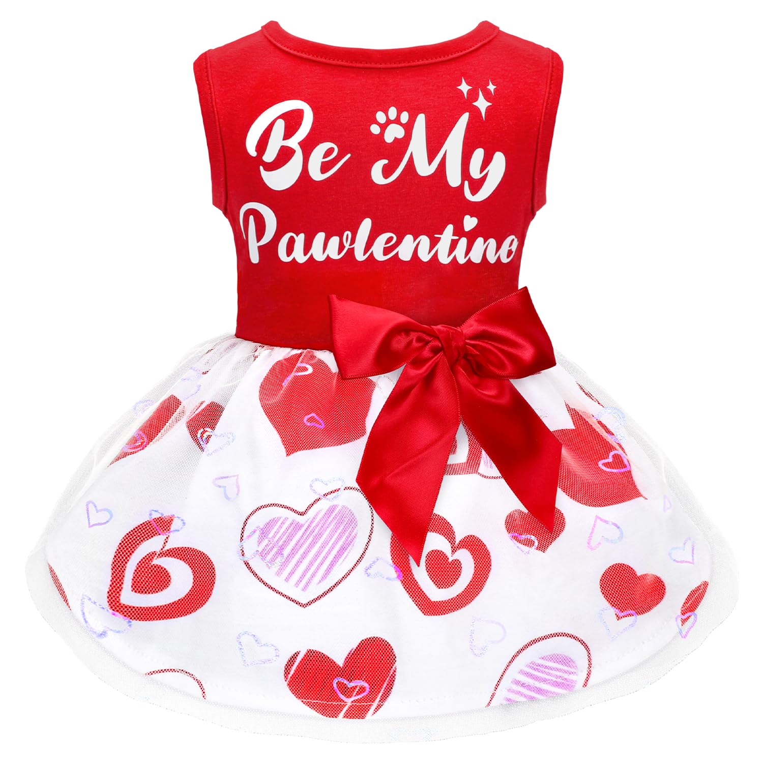 Dog Valentines Day Clothes Be My Pawlentine Dog Valentines Outfit Red Tulle Dog Dress With Bowknot For Small Medium Large Dogs C
