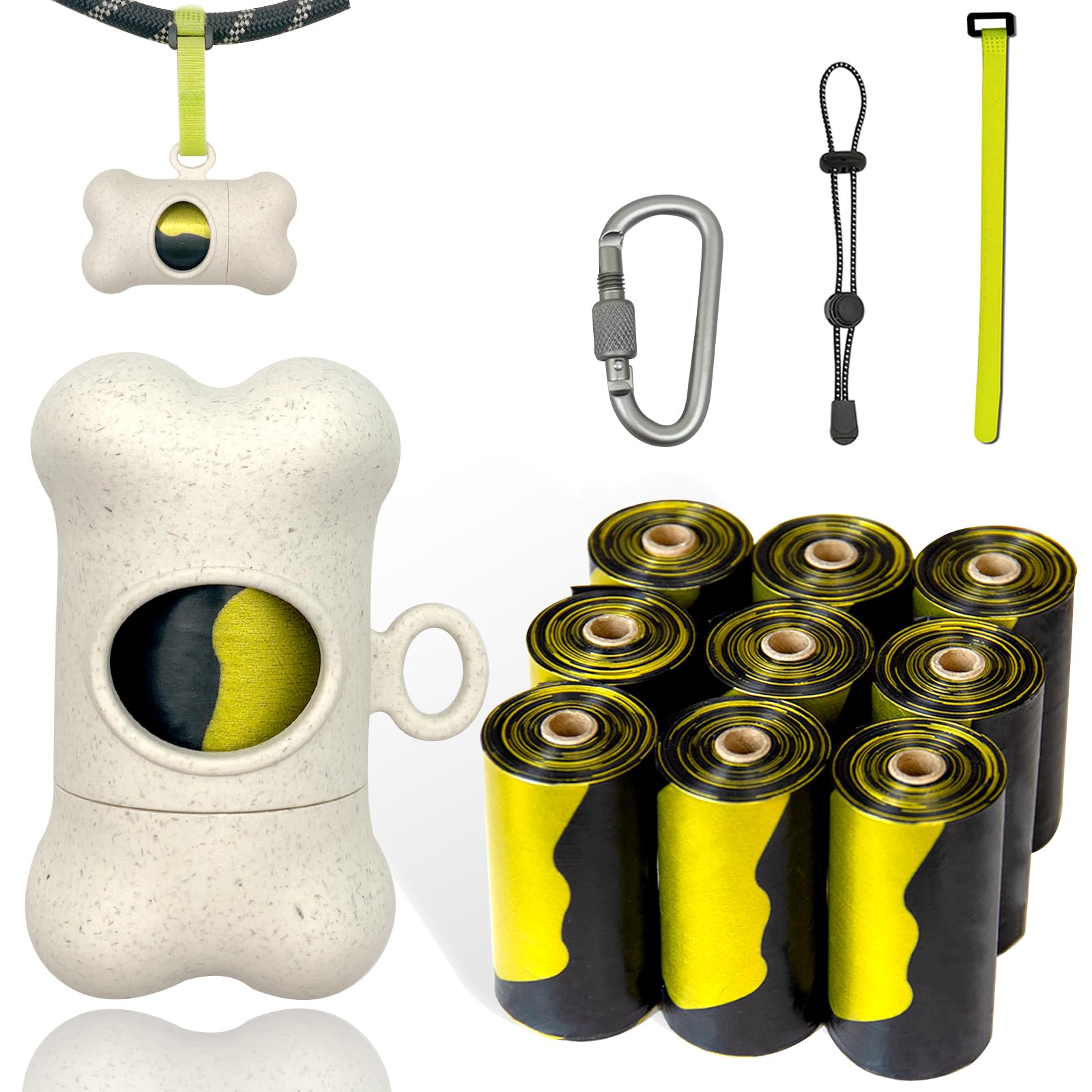 Shaouman Dog Poop Bags Holder For Leash|Dog Baggie Dispenser With 135 Leak-Proof Poo Bags For Leash On The Go For Walking Doggie