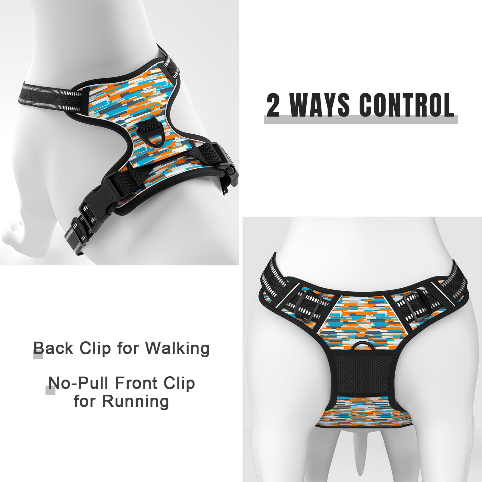 Rnivvi No Pull Dog Harness, Cute Boho Reflective X-Small Sized Puppy Kitten Harness, Adjustable Soft Padded Vest for Small Dogs,