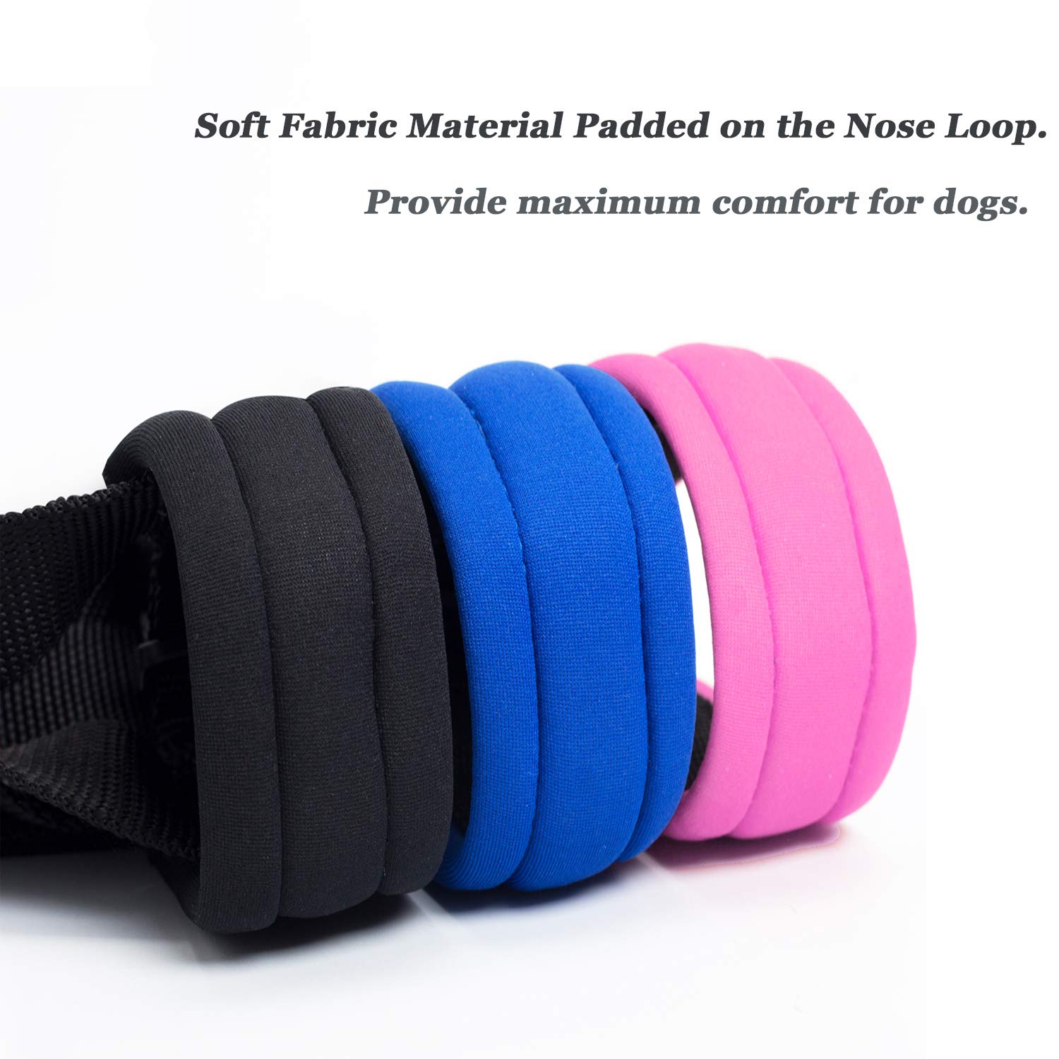 Dog Head Collar With Soft Fabric, Dog Head Harness For Dog To Stop Pulling With Adjustable Loop(M, Black)