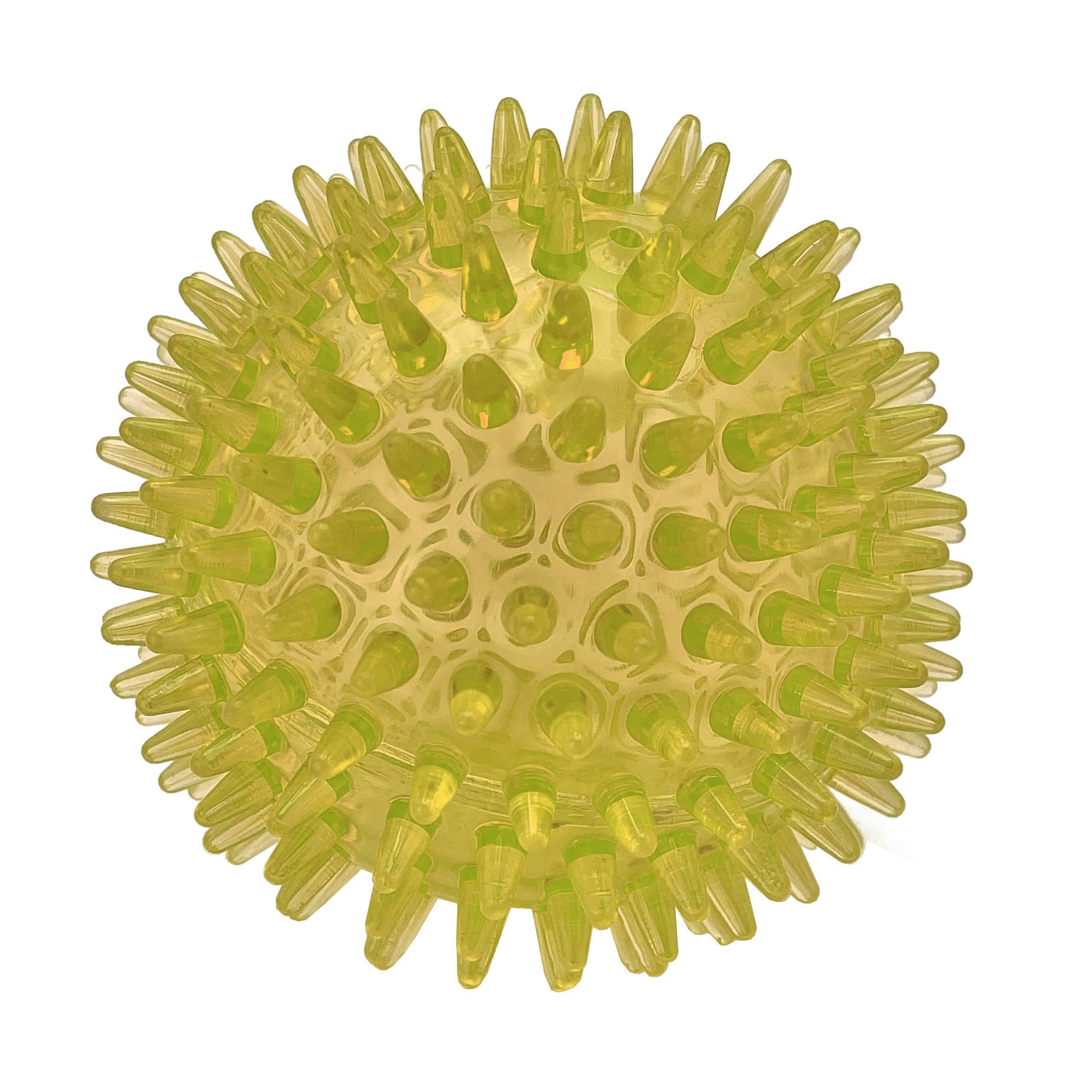Cutie'S Petbox Squeaky Rubber Spike Toy Ball For Small Dogs (2.5 Inch, Yellow)