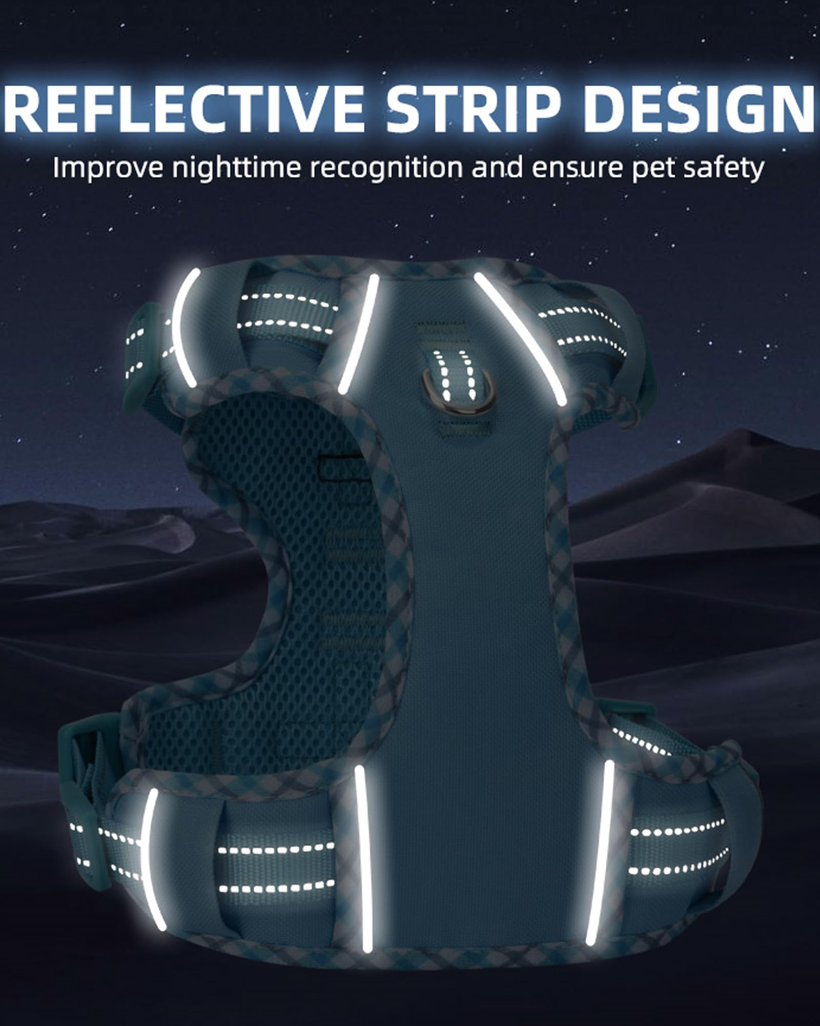 Petank Dog Harness Large Sized Dog, Puppy Harness Large Size Dog For Dog Training Walking, No Pull Dog Harness For Large Dogs, L