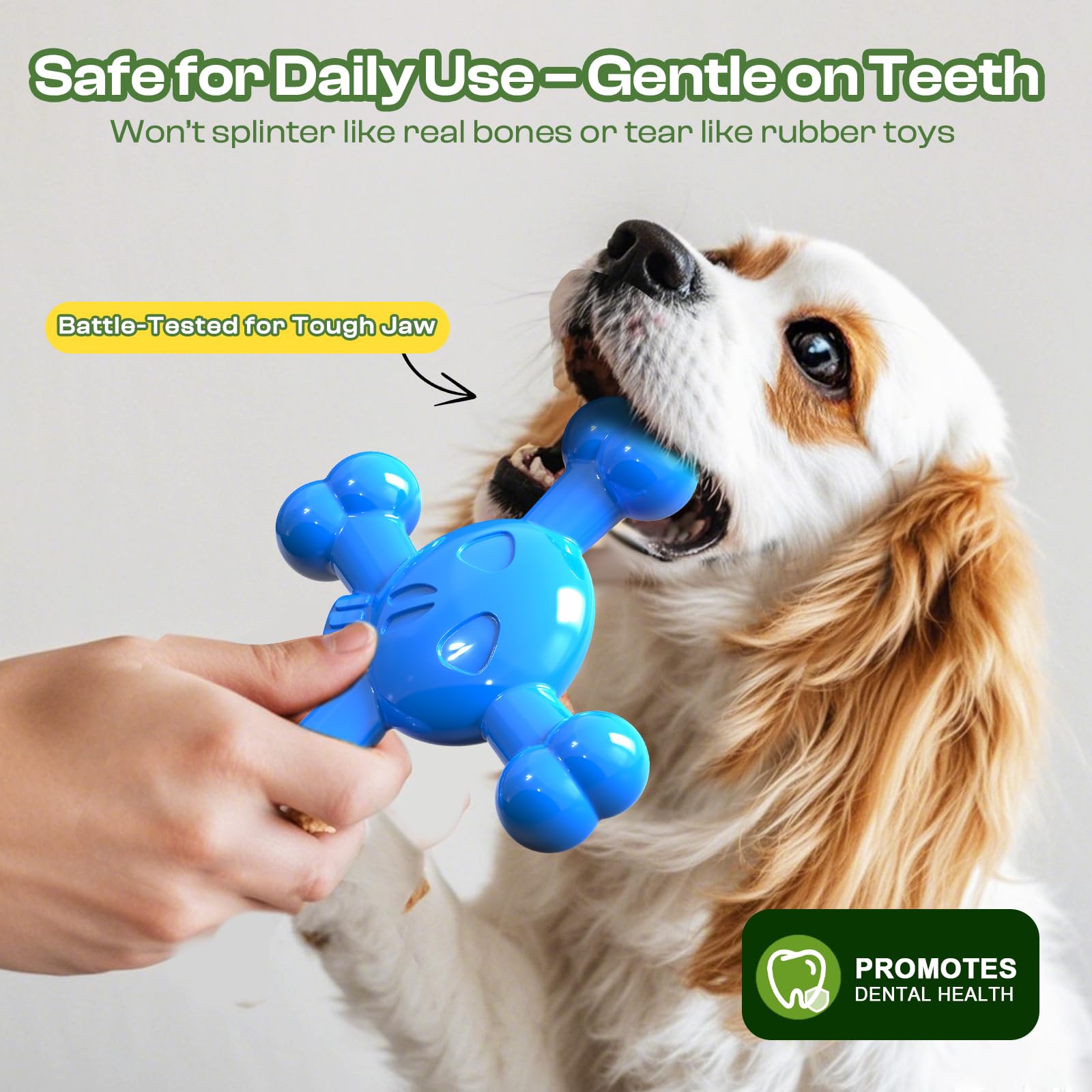 Ouilter Dog Toys For Small Dogs, Skull-Shaped Small Dog Toys For Puppies, Durable Natural Rubber Puppy Chew Toys With Bacon&Milk