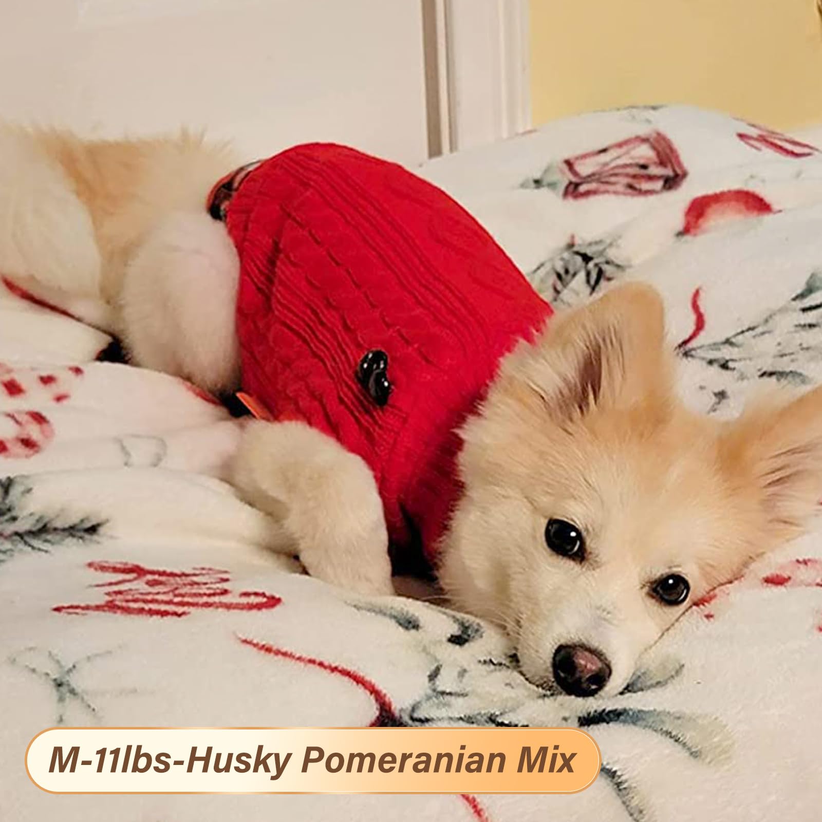 Kyeese Stretchy Dog Sweater - Small Male Turtleneck Gingham Warm Pet Sweater For Fall Winter
