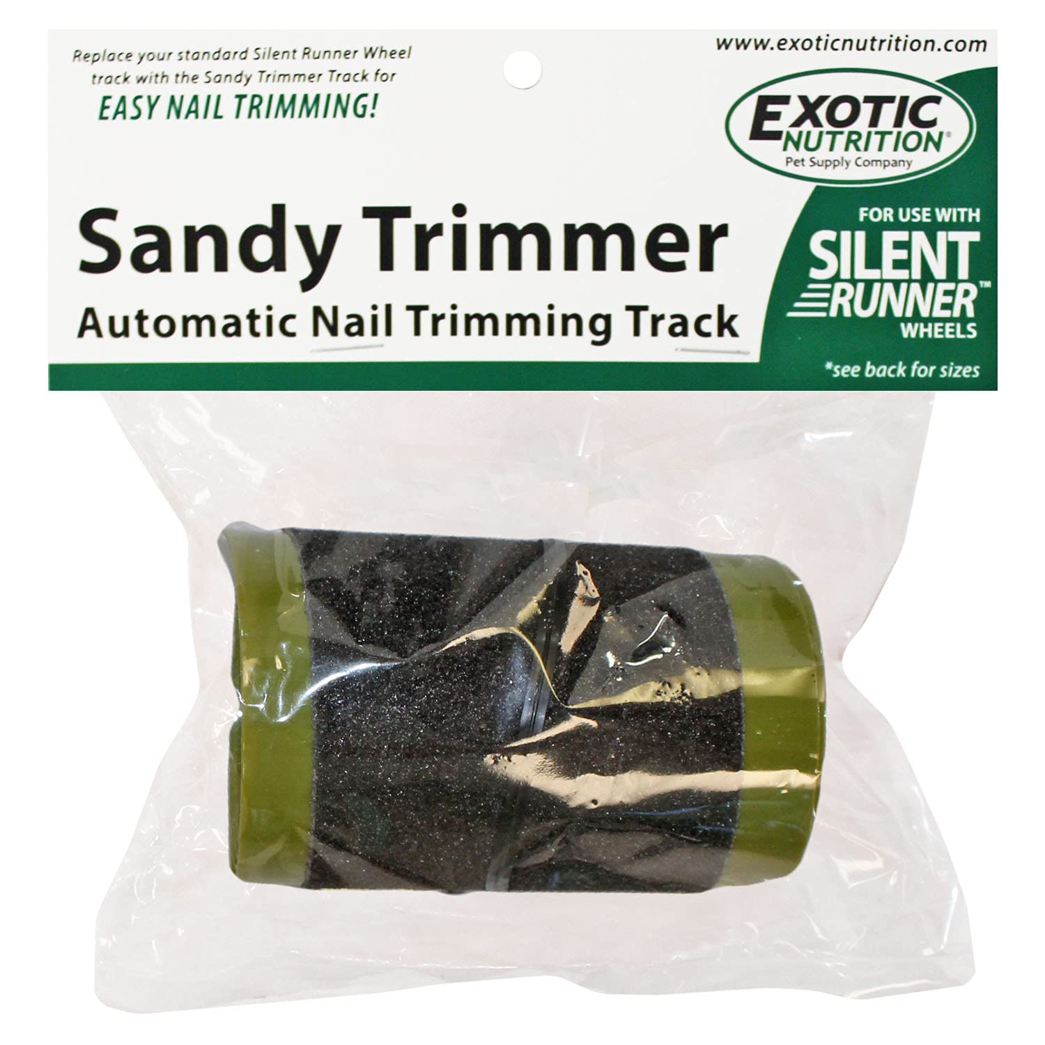Sandy Track - For Green Silent Runner 12'' Wide - Textured Nail Trimming Track For Pet Exercise Wheel (Green 12'' Wide)
