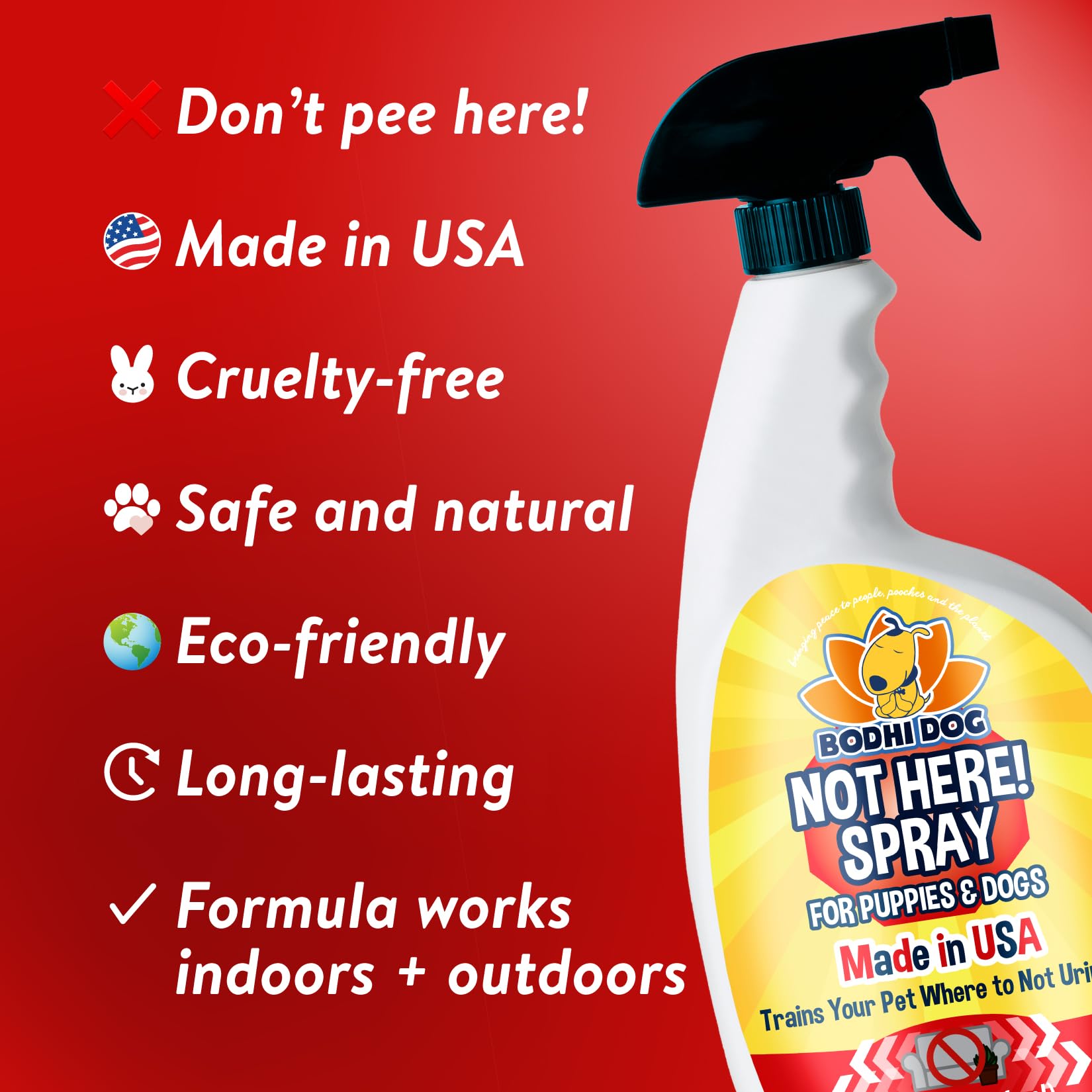 Bodhi Dog Not Here! Spray | Trains Your Pet Where Not to Urinate | Training Corrector for Puppies & Dogs | for Indoor & Outdoor
