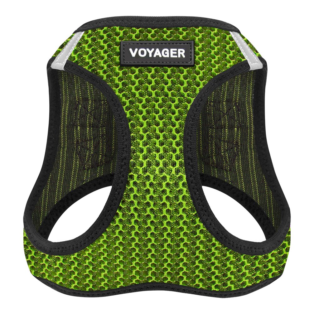 Voyager Step-In Air Dog Harness - All Weather Mesh, Reflective, No Pull Harness For Small, Medium Dogs, Cats - Secure With Hook & Loop Fastener, Buckle, Double D-Rings - Lime Green 2-Tone, S