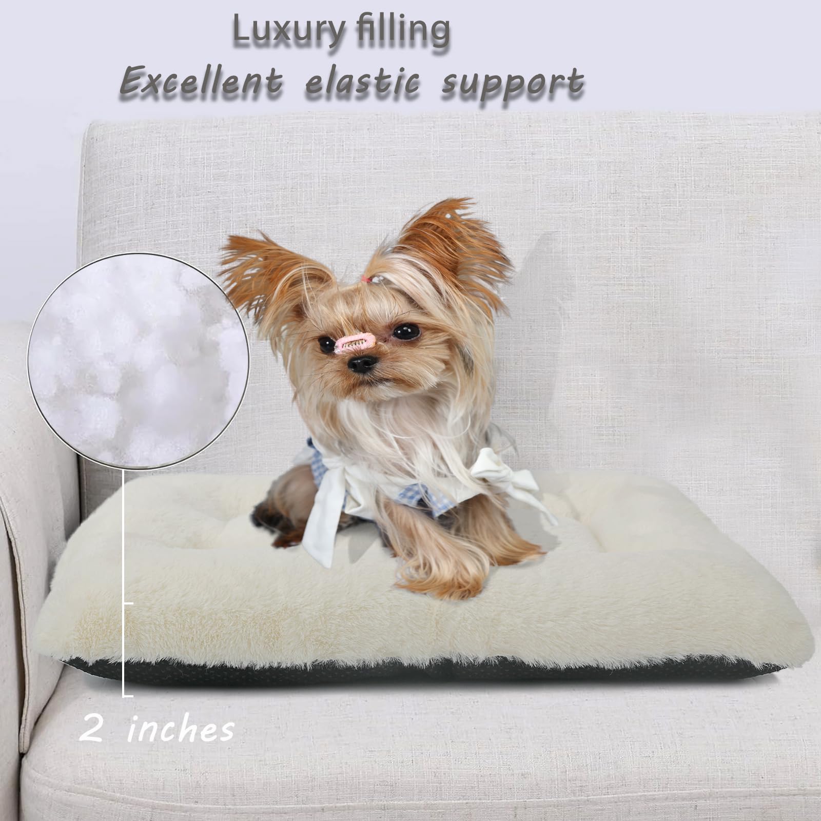 Dog Crate Bed 18 X 12 Washable Dog Beds For Xx-Small Dogs Deluxe Thick Soft Fluffy Comfy Kennel Pad Anti-Slip & Anti-Scratch Pet