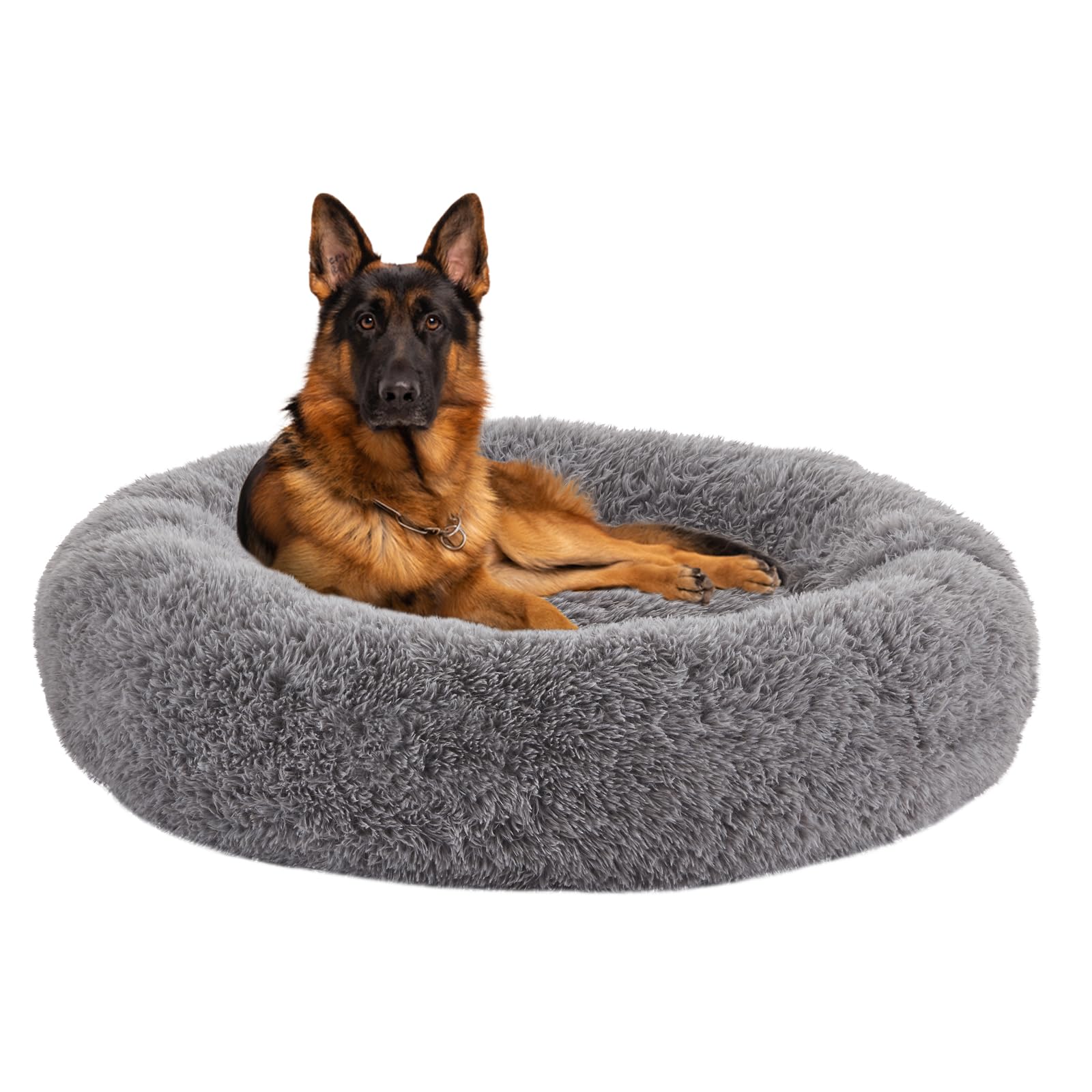 URGVANZ PET Calming Dog Bed Anti-Anxiety Donut Dog Beds for Small Medium Large Dogs,Washable Plush Fluffy Indoor Cat Kitten Roun