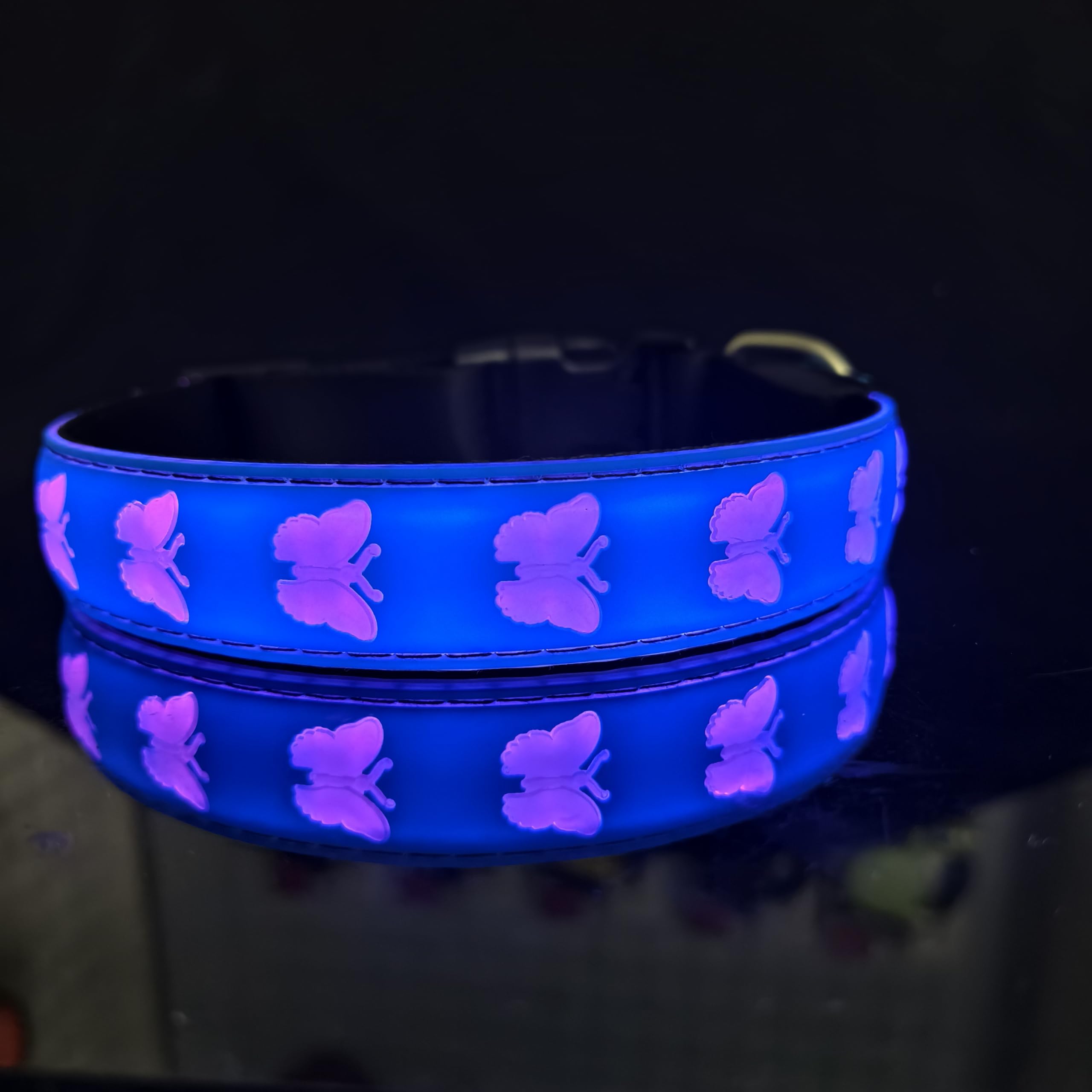Dogled Usb-C Led Light Up Dog Collar, 3D Design Comfortable And Soft Material,Multicolored Lighting,Night Dog Collar (Bt-Blue, X