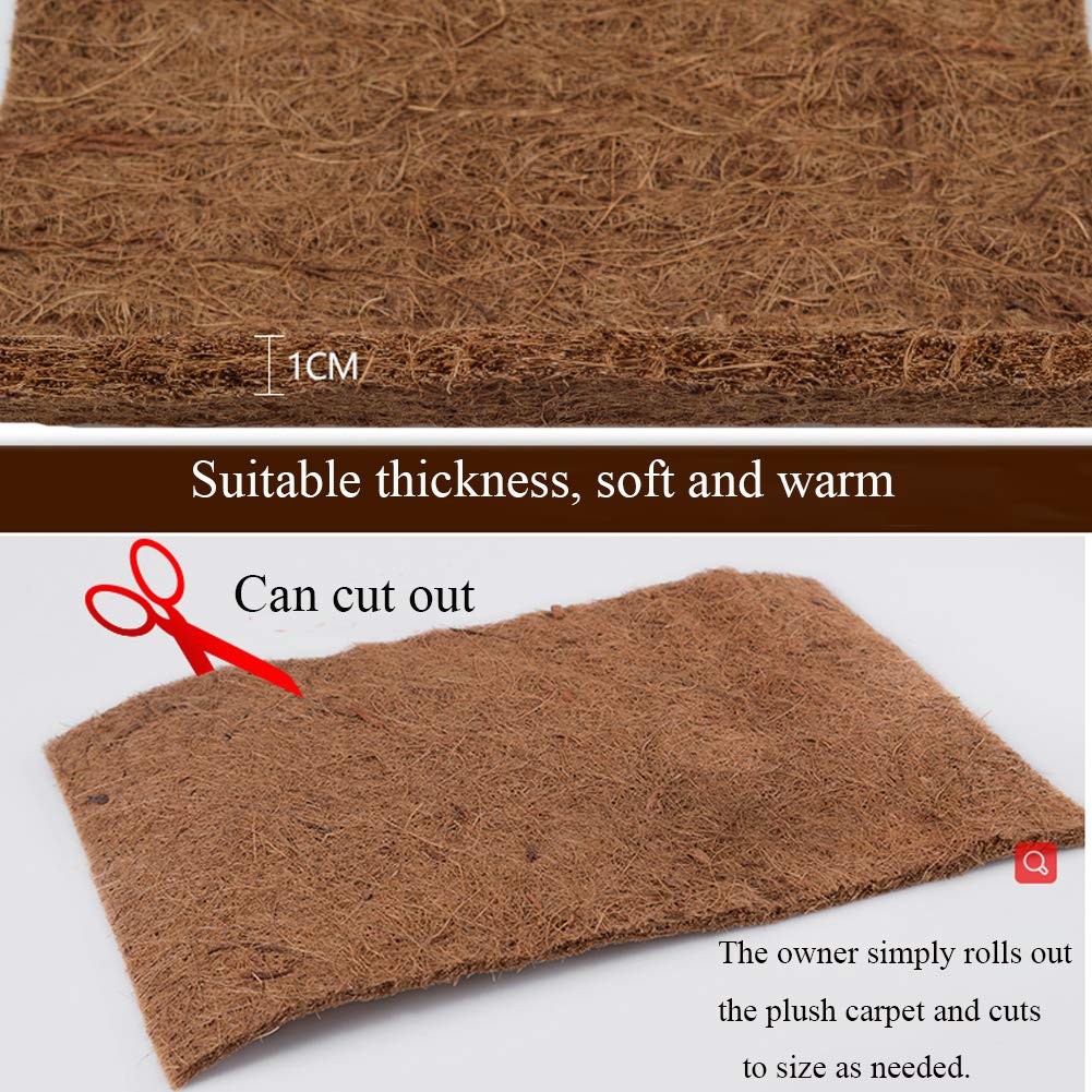 Hamiledyi Reptile Carpet Natural Coconut Fiber Tortoise Carpet Mat For Pet Terrarium Liner Reptile Supplies For Lizard Snake Chamelon Turtle Bedding Bunny Rabbit Mat (2*Sheets)