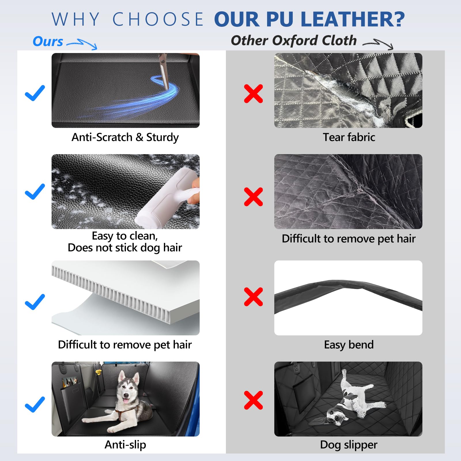 Xl Truck Back Seat Extender For Dogs, Upgraded Anti-Scratch Pu Leather, Dog Car Seat Cover For Back Seat With Hard Bottom, Pet S