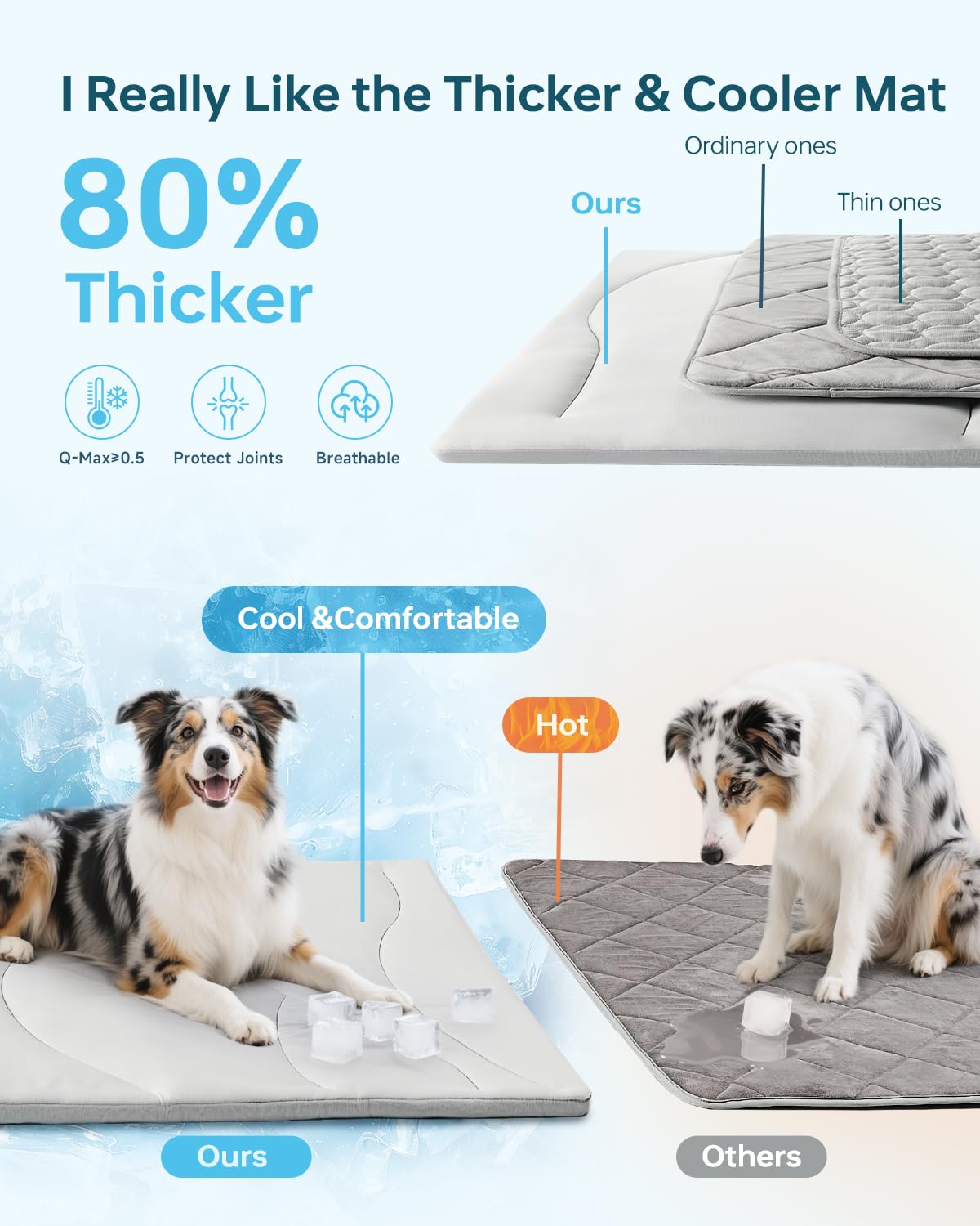 BABTGREAT Dog Cooling Mat, 36  x 23  Reversible Self-cooling Mat for Small & Medium Dogs, Washable Cool Pad for Pets 2.0 Summer