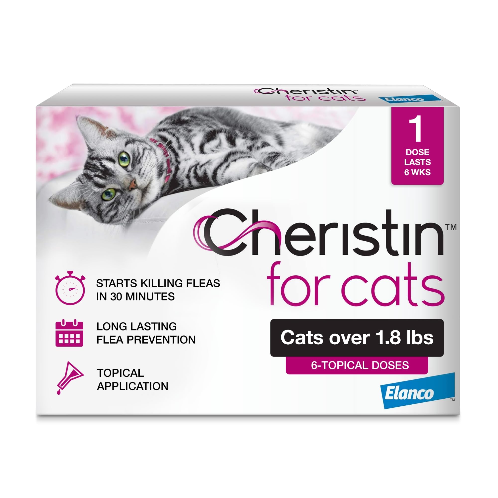 Cheristin Cat Cheristin Cat Flea Treatment & Prevention for Cats | 1 Topical Dose Provides Up to 6 Weeks of Coverage | 6 ct.