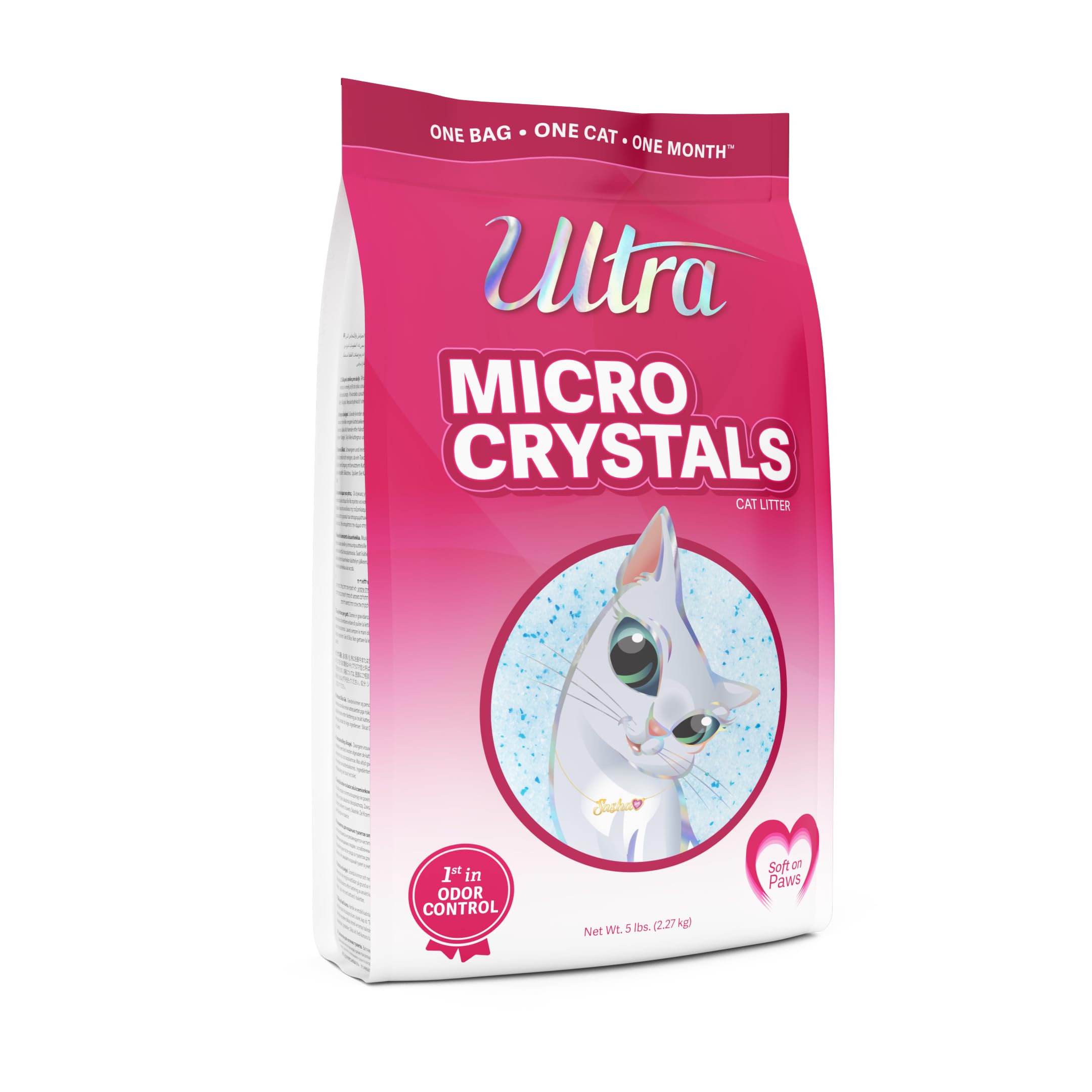 Ultra Micro Crystals Cat Litter - 99.9% Dust Free, Soft On Paws, Fragrance Free - 5 Lbs.