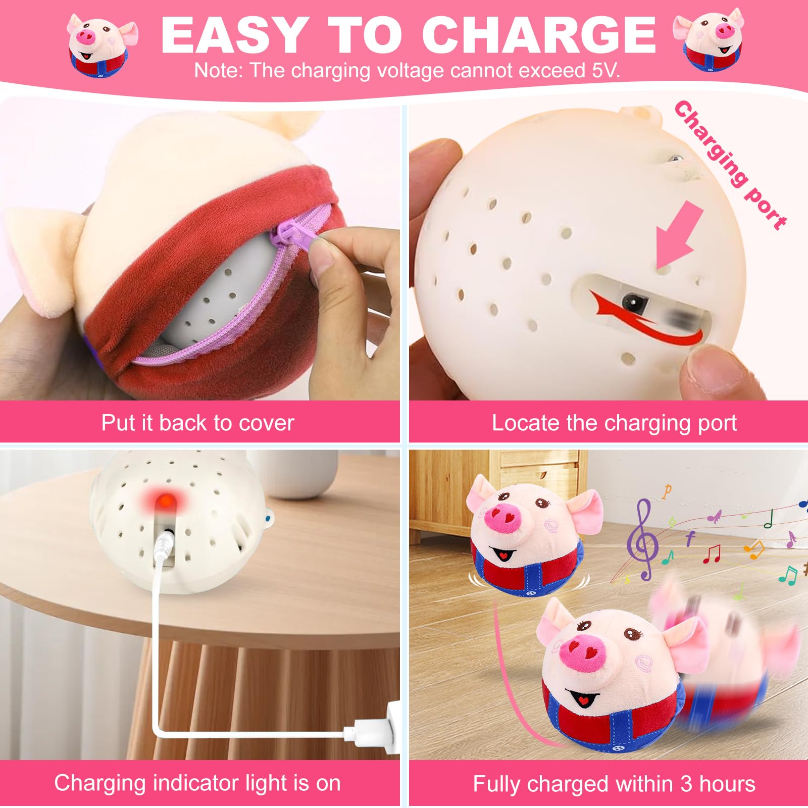 Interactive Dog Toys, Remote Control Toy, Rechargeable Automatic Dog Toy Ball, Moving Toys For Large Dogs, Talking Squeaky Music