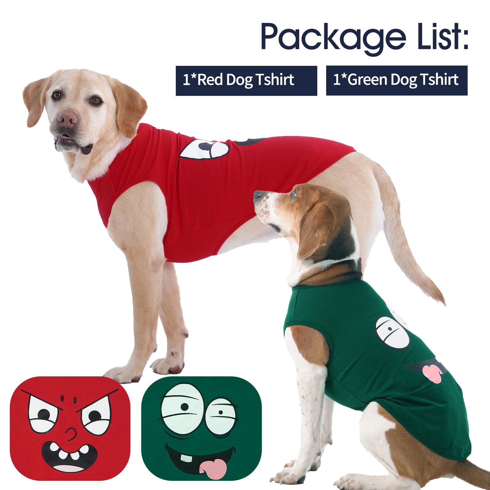 Iecoii 2 Pack Pet Tank Top Tee Sleeveless| 3X-Large |Summer Dog Clothes Apparel,Pet Funny Costume Doggy T-Shirts Clothing For La