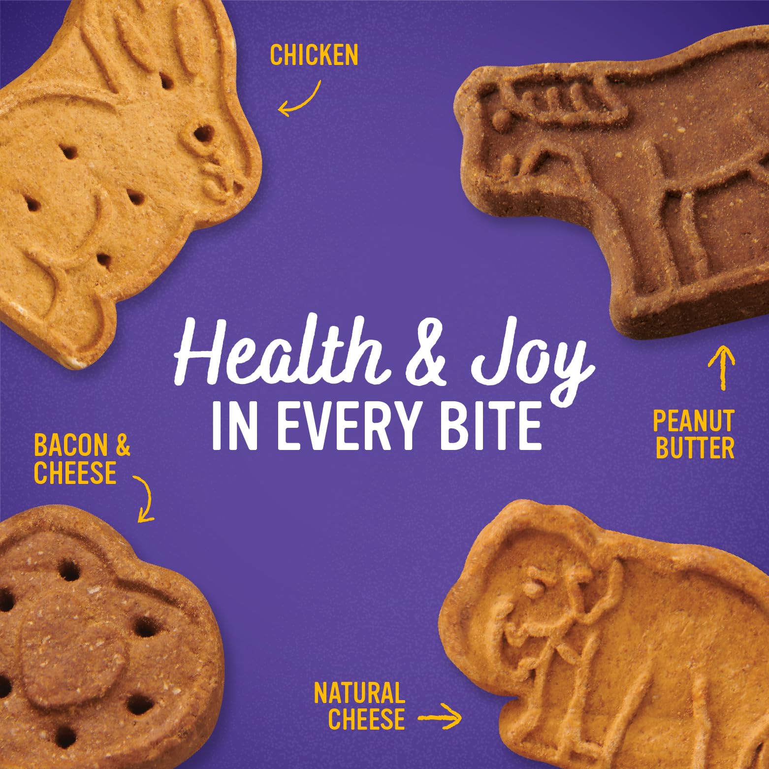Blue Dog Bakery More Crunch Biscuits Value Box | Large, Bacon, Chicken, Cheese, Peanut Butter | Natural Healthy Dog Treats, 5 Po