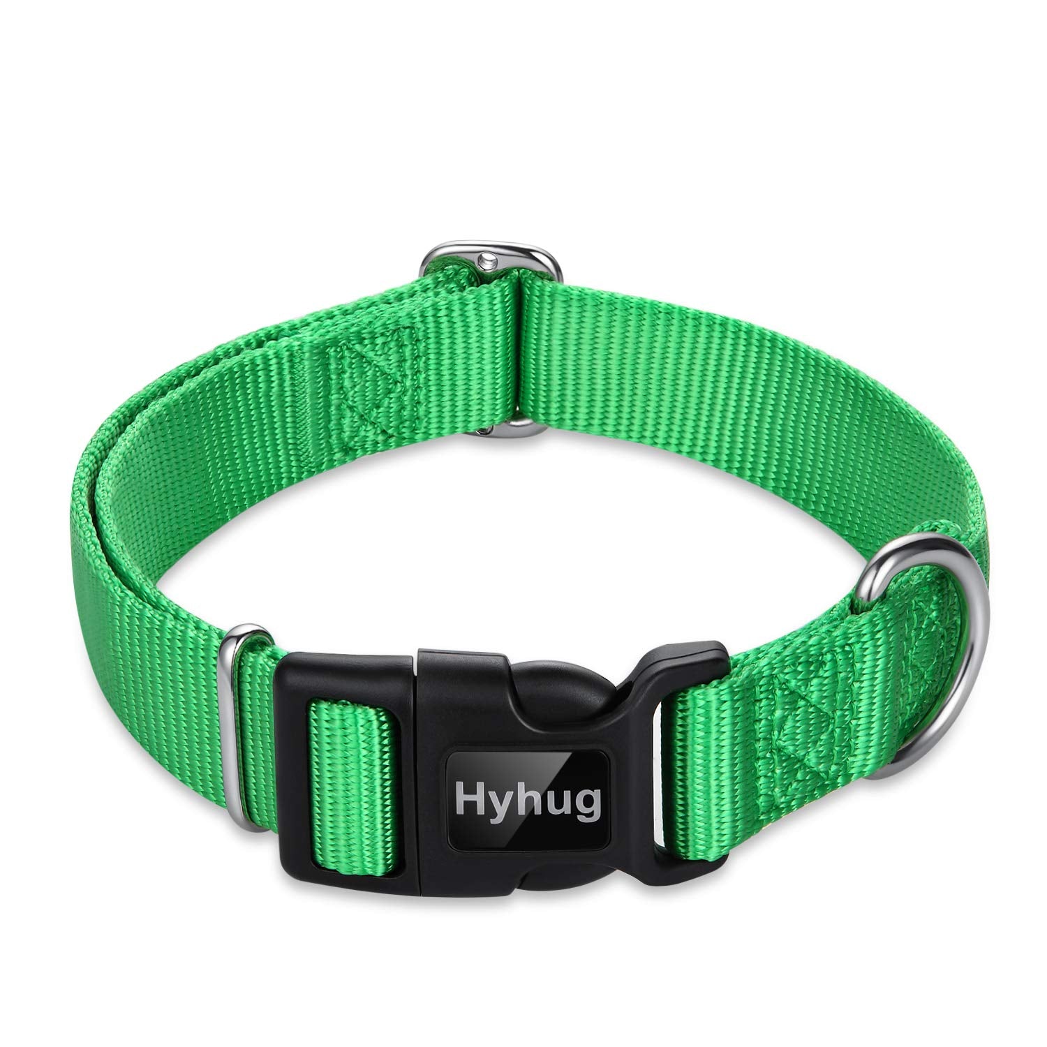 Hyhug Pets Classic Regular Heavy Duty Nylon Dog Collar (Small, Lime Green)