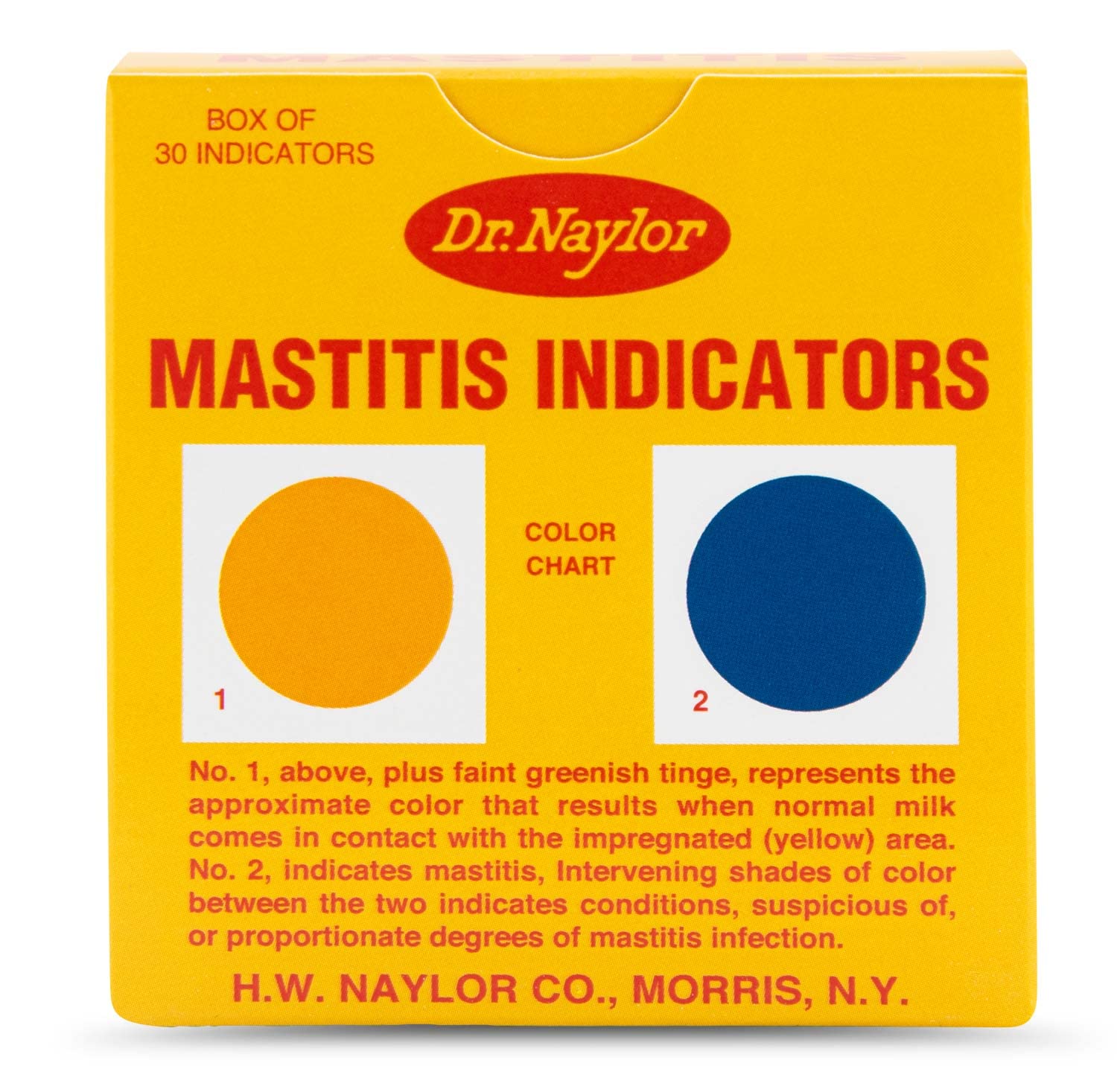 Mastitis Milk Cowside Home Test Indicators, Box Of 30 Indicator Cards