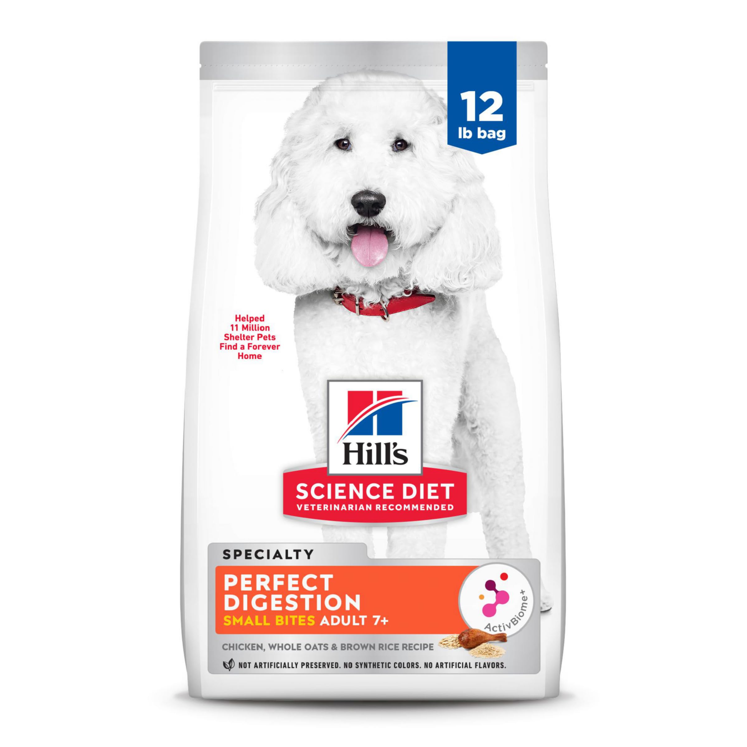 Hills Science Diet Perfect Digestion, Senior Adult 7+, Digestive Support, Small Kibble, Dry Dog Food, Chicken, Brown Rice, & Wh