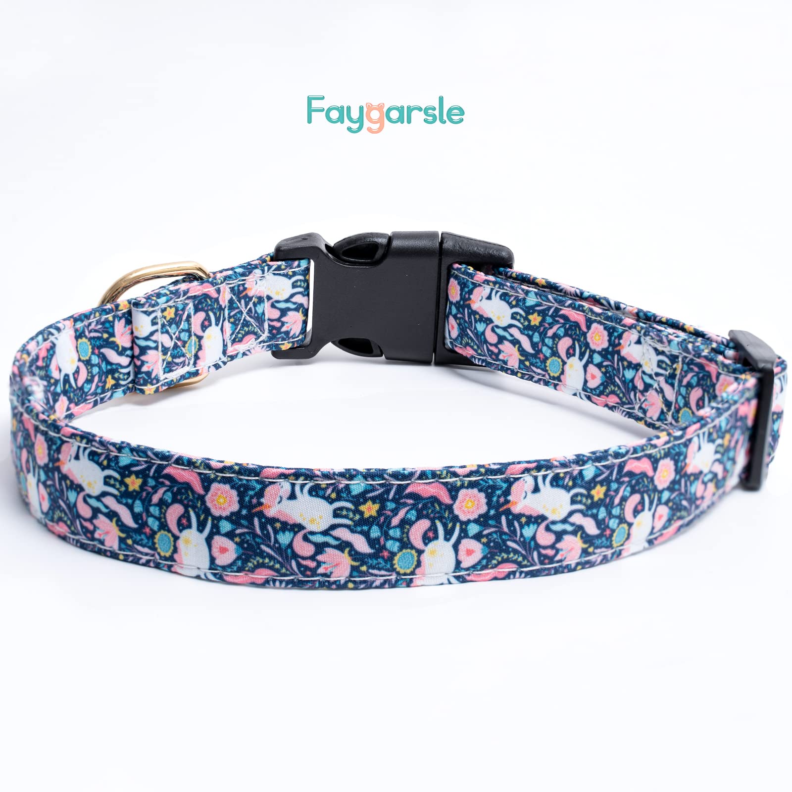 Faygarsle Cotton Designer Dogs Collar Cute Unicorn Dog Collars For Girl Female Small Medium Large Dogs With Unicorn Charms M