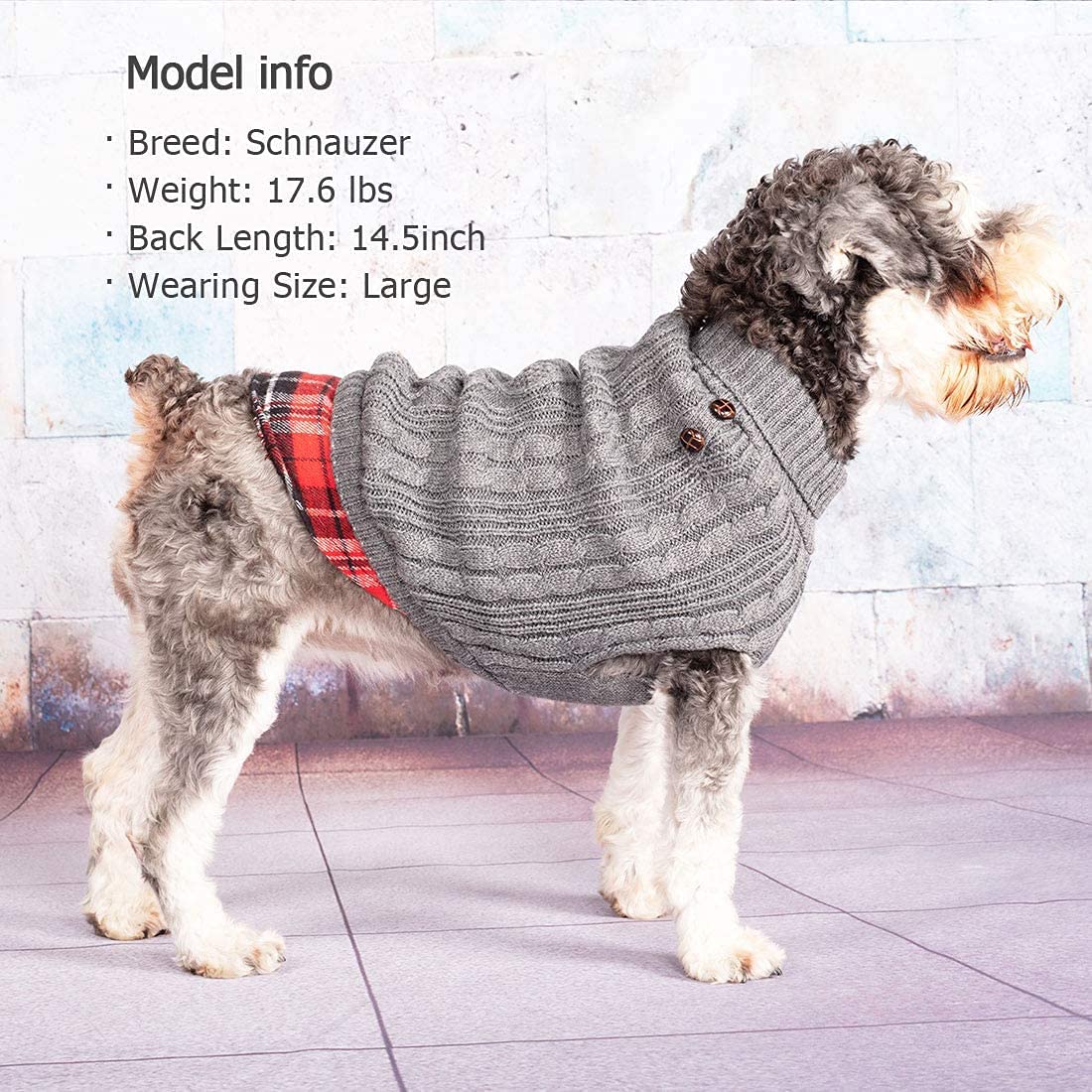 Kyeese Small Dogs Sweater With Leash Hole Doggie Pullover Sweater Knitwear Knit Warm Pet Coat For Fall Winter